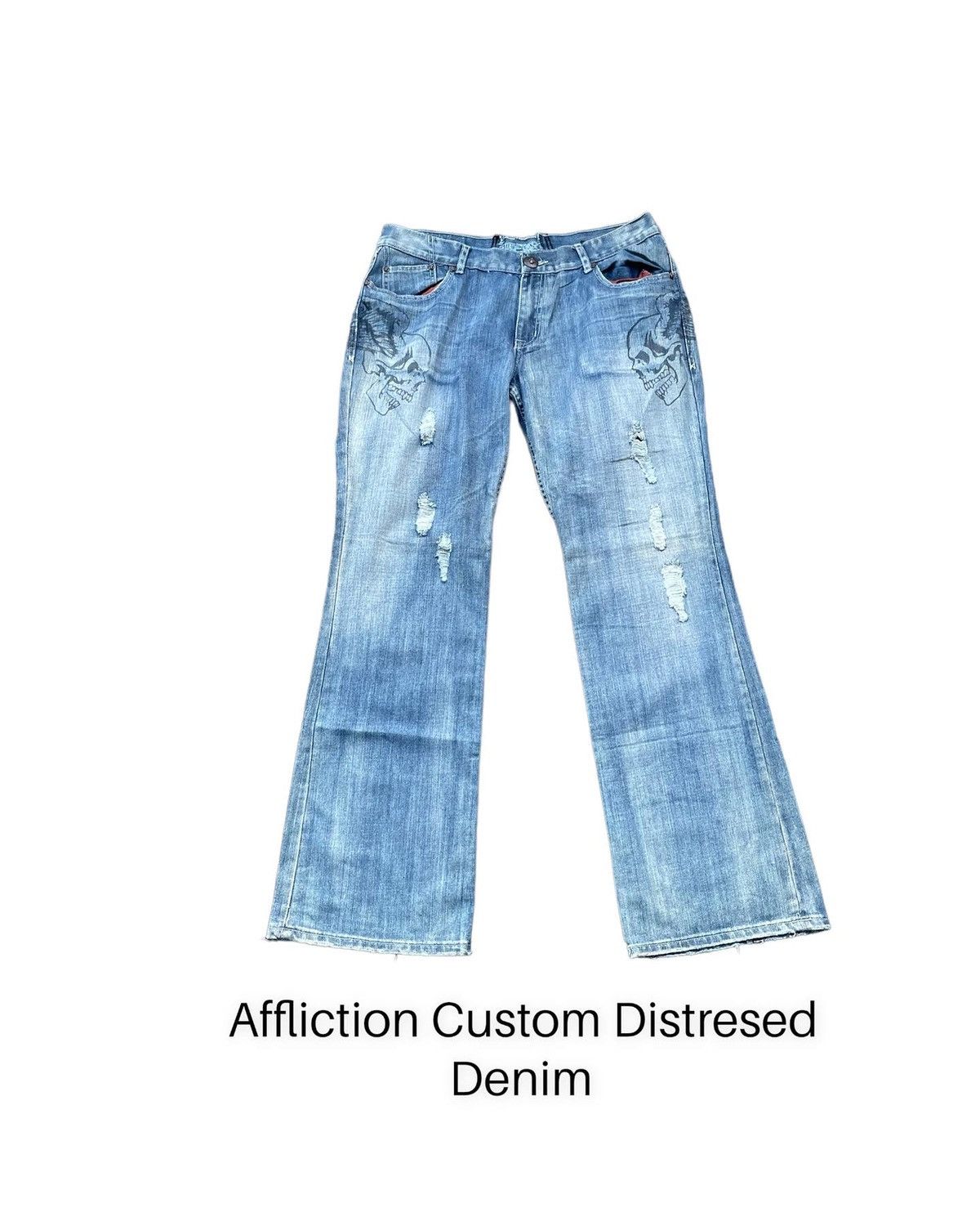 Affliction × Designer Affliction Denim & Killer Custom Distresed Size US 37 - 1 Thumbnail