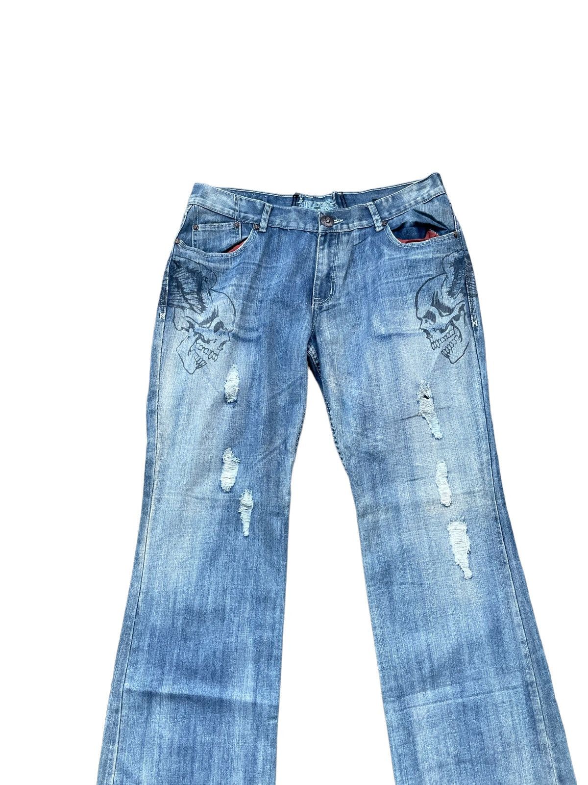 Affliction × Designer Affliction Denim & Killer Custom Distresed Size US 37 - 4 Thumbnail