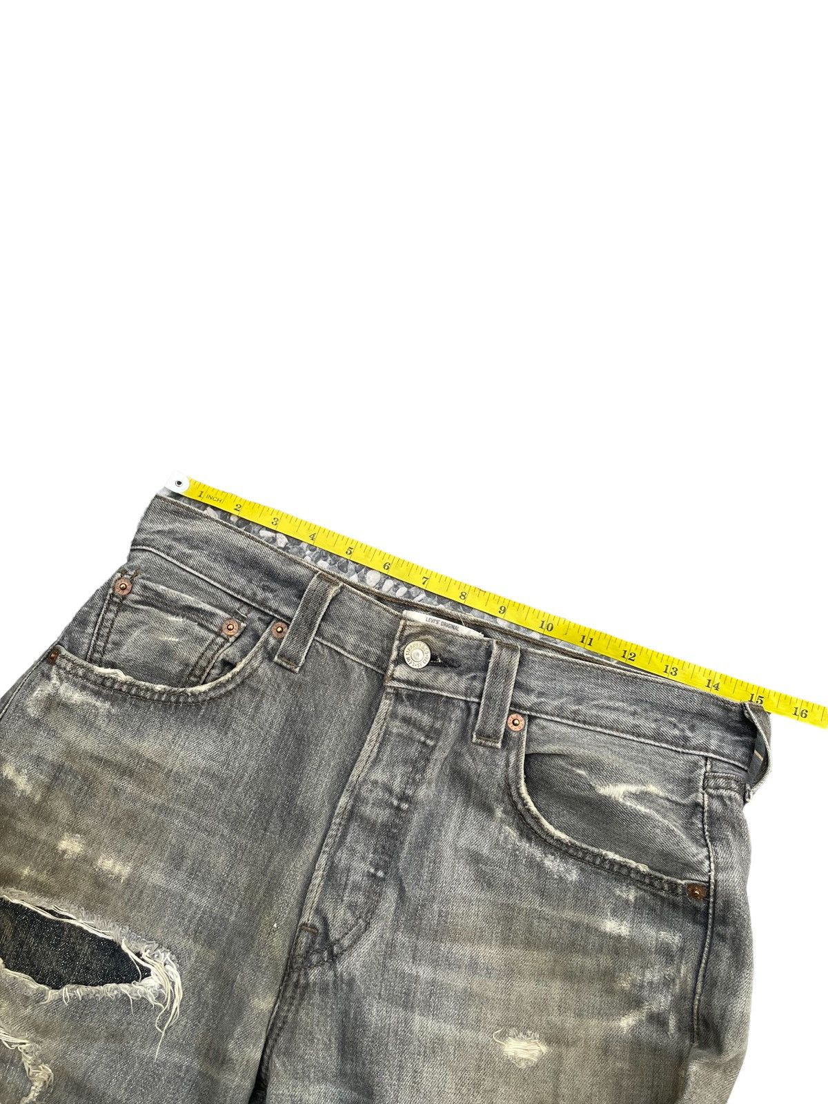 Levi's × Vintage Vintage Levis 501 e Distresed Rework Denim Size US 30 / EU 46 - 2 Thumbnail