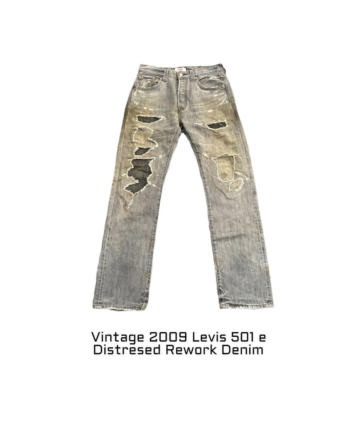 Levi's × Vintage Vintage Levis 501 e Distresed Rework Denim Size US 30 / EU 46 - 1 Thumbnail