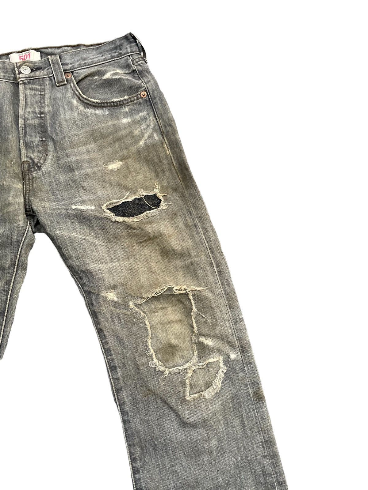 Levi's × Vintage Vintage Levis 501 e Distresed Rework Denim Size US 30 / EU 46 - 4 Thumbnail