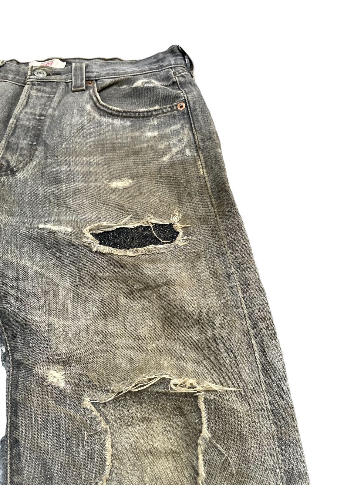 Levi's × Vintage Vintage Levis 501 e Distresed Rework Denim Size US 30 / EU 46 - 6 Thumbnail
