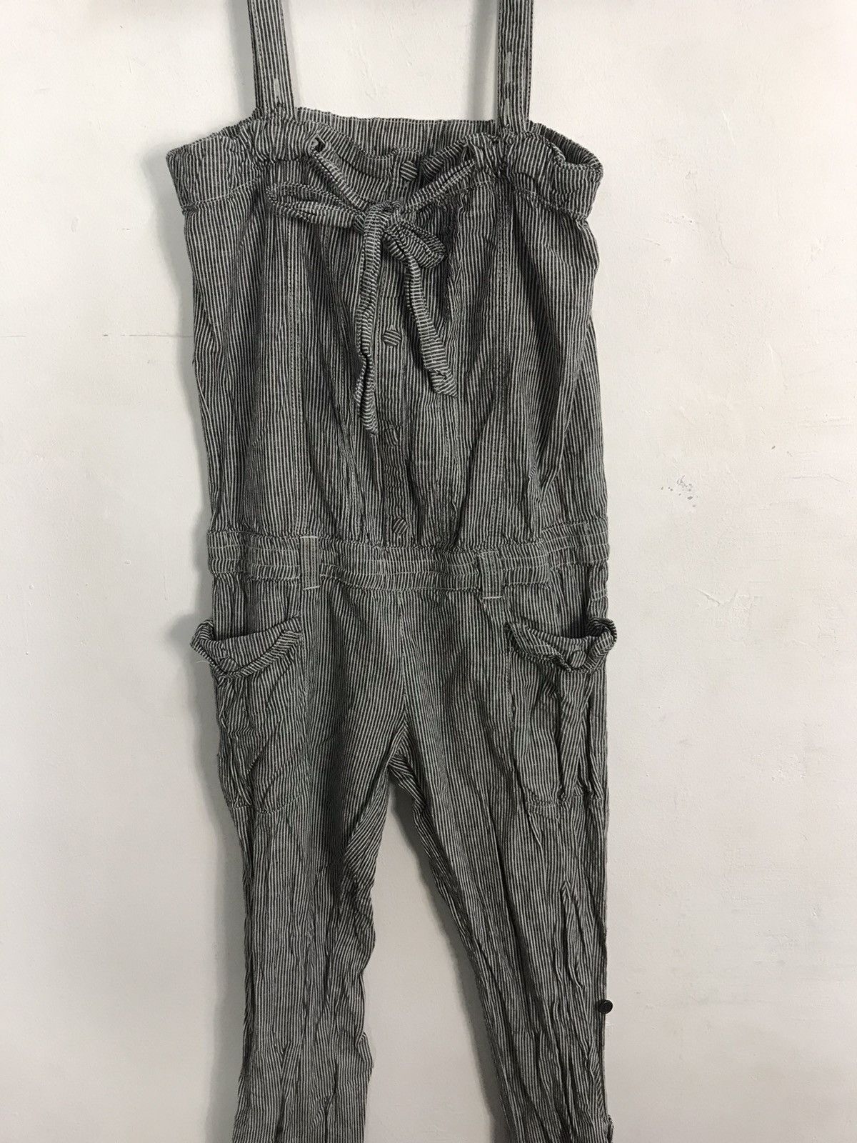 Japanese Brand Vintage Hickory Coverall Overall Striped Denim Pant Size US 33 - 3 Thumbnail