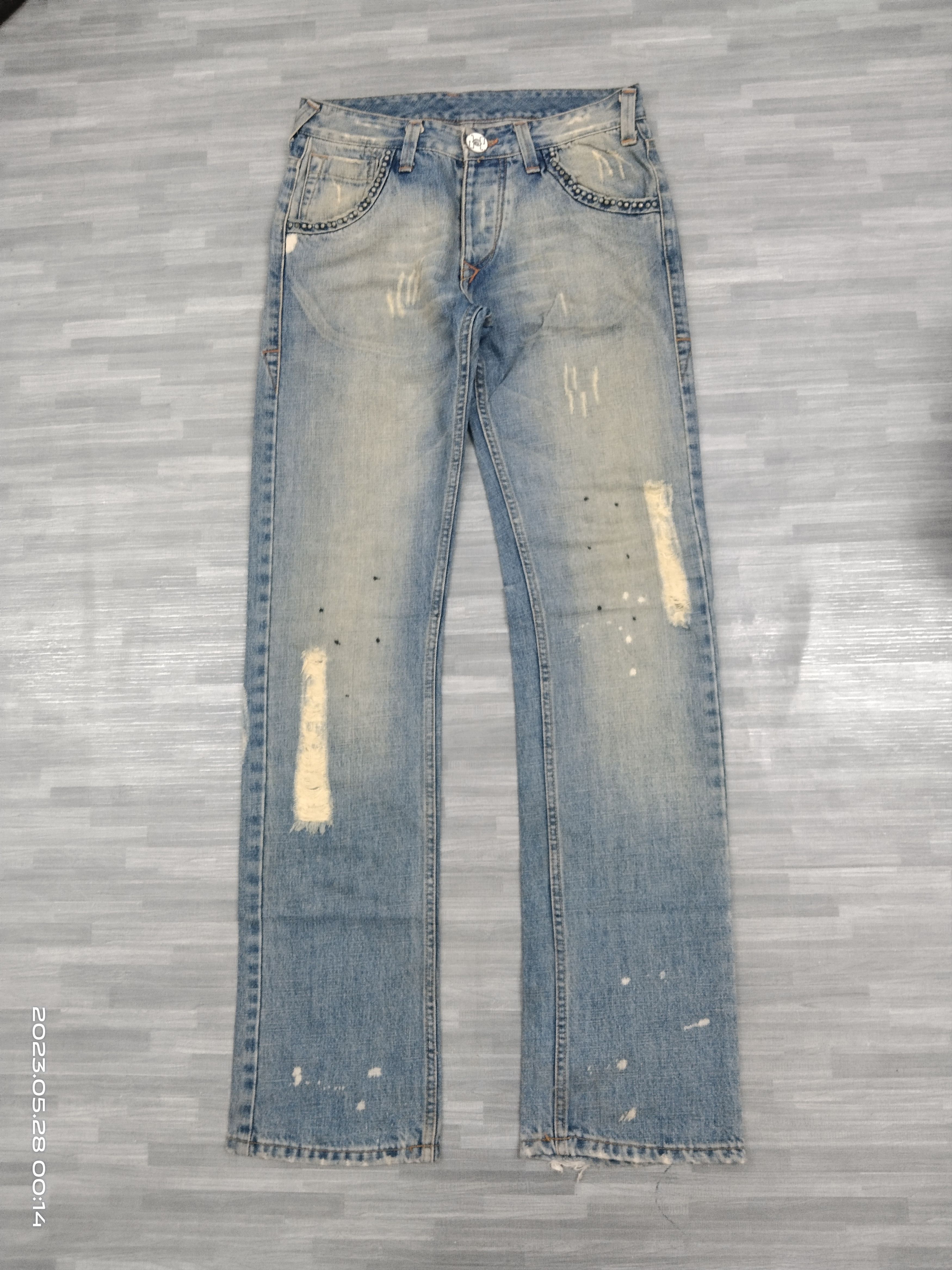 Hysteric Glamour SICK RIPED CJ STUDDED DENIM PANTS Size US 30 / EU 46 - 2 Thumbnail