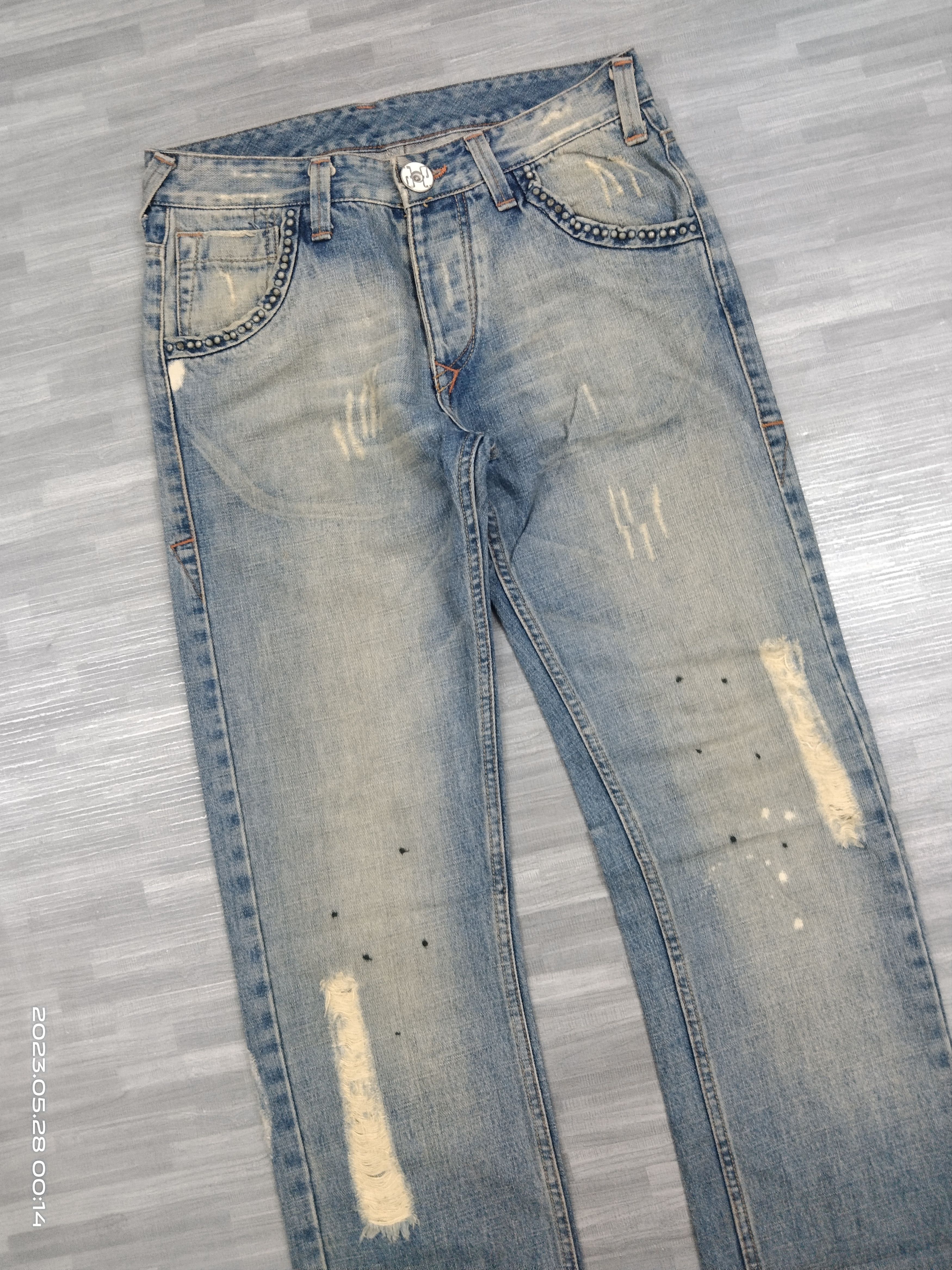 Hysteric Glamour SICK RIPED CJ STUDDED DENIM PANTS Size US 30 / EU 46 - 6 Thumbnail