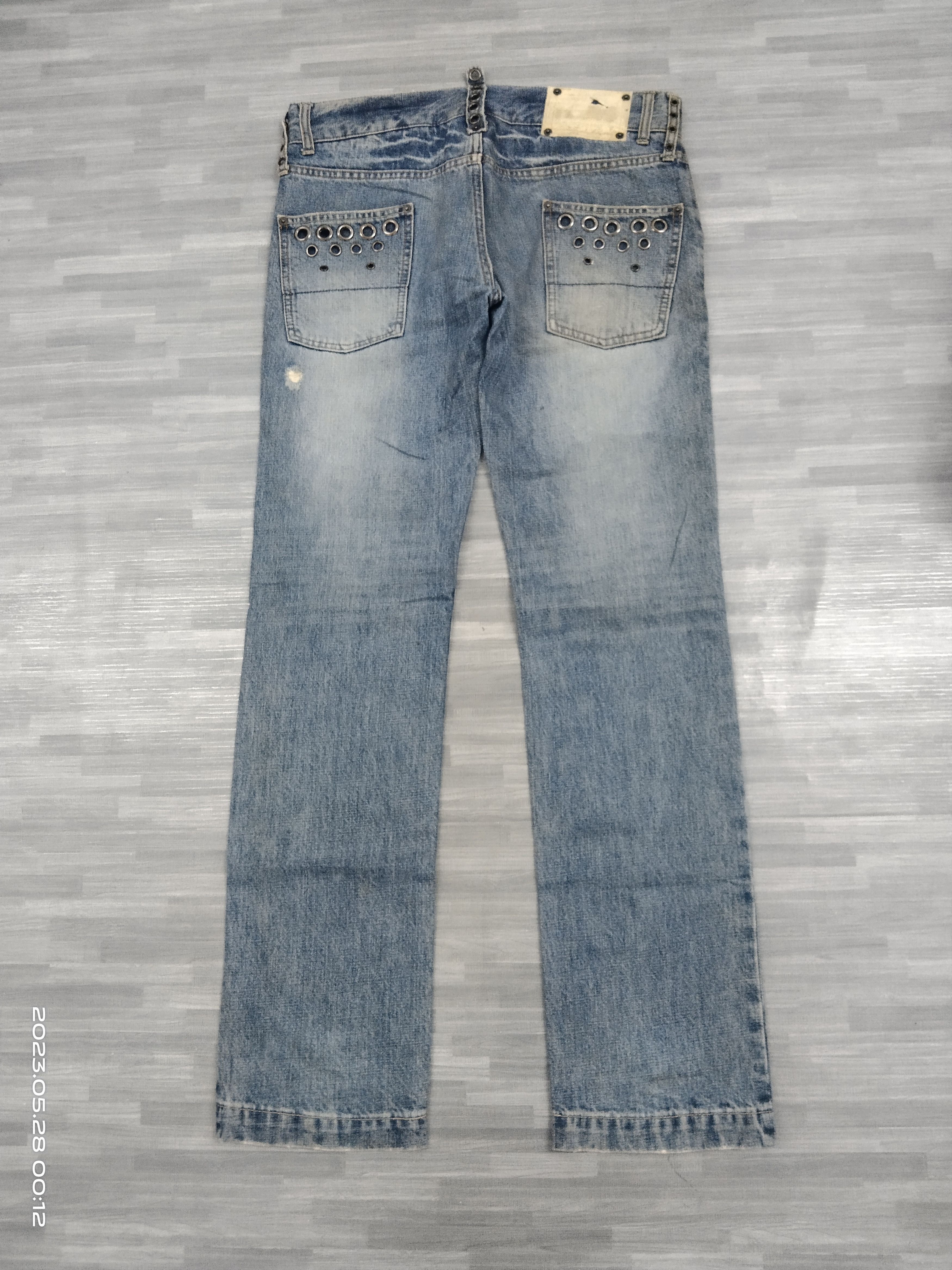 If Six Was Nine DISTRESSED STUDDED BUFFALO DENIM PANTS Size US 32 / EU 48 - 3 Thumbnail