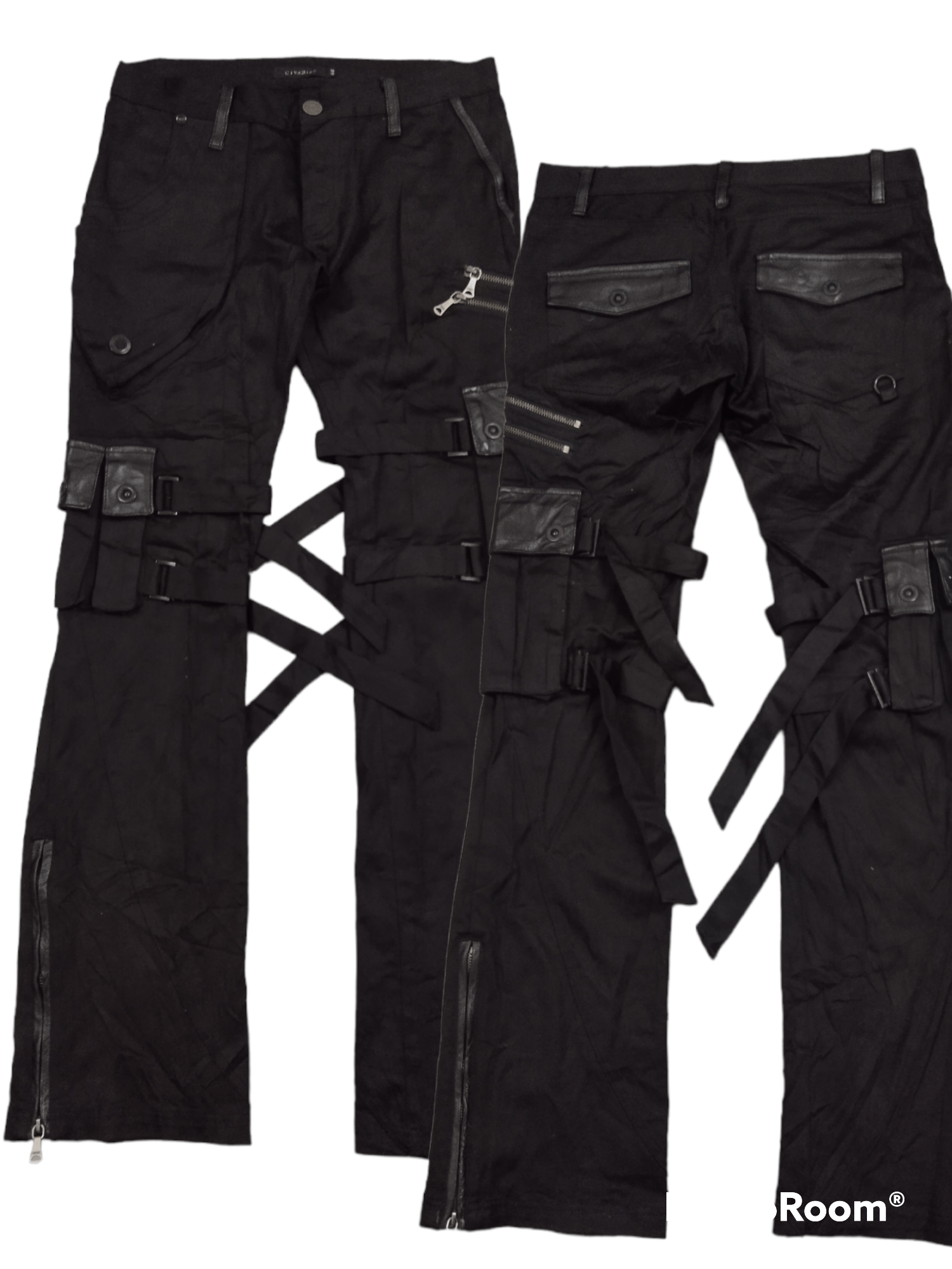 image of Avant Garde x Black Flare Bondage Civarize Tactical Pants in Black, Men's (Size 30)