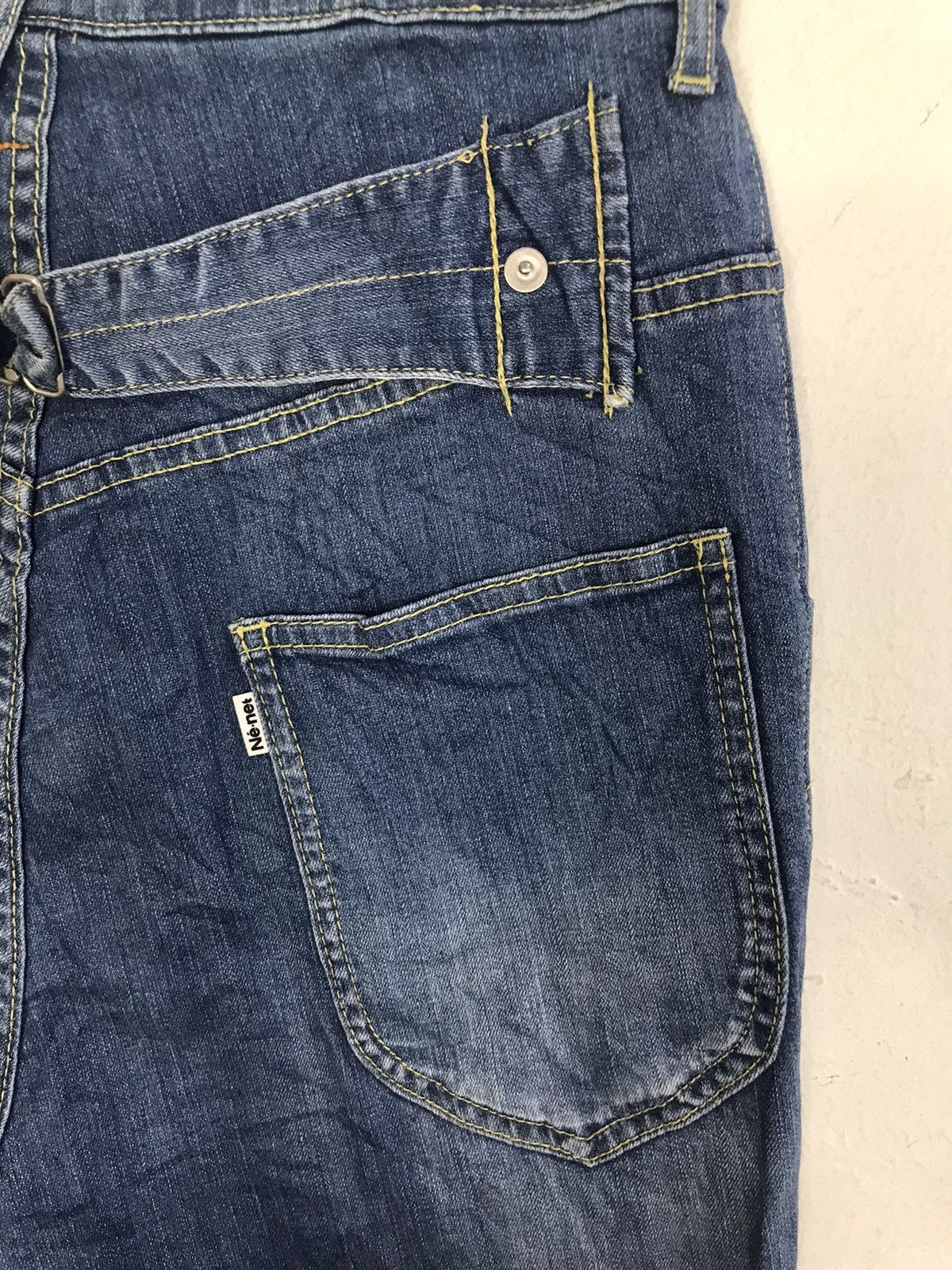 Issey Miyake × Japanese Brand Ne-net Issey Miyake Indigo Denim Jeans Buckle Back Low Rise Size 26" / US 2 / IT 38 - 8 Thumbnail