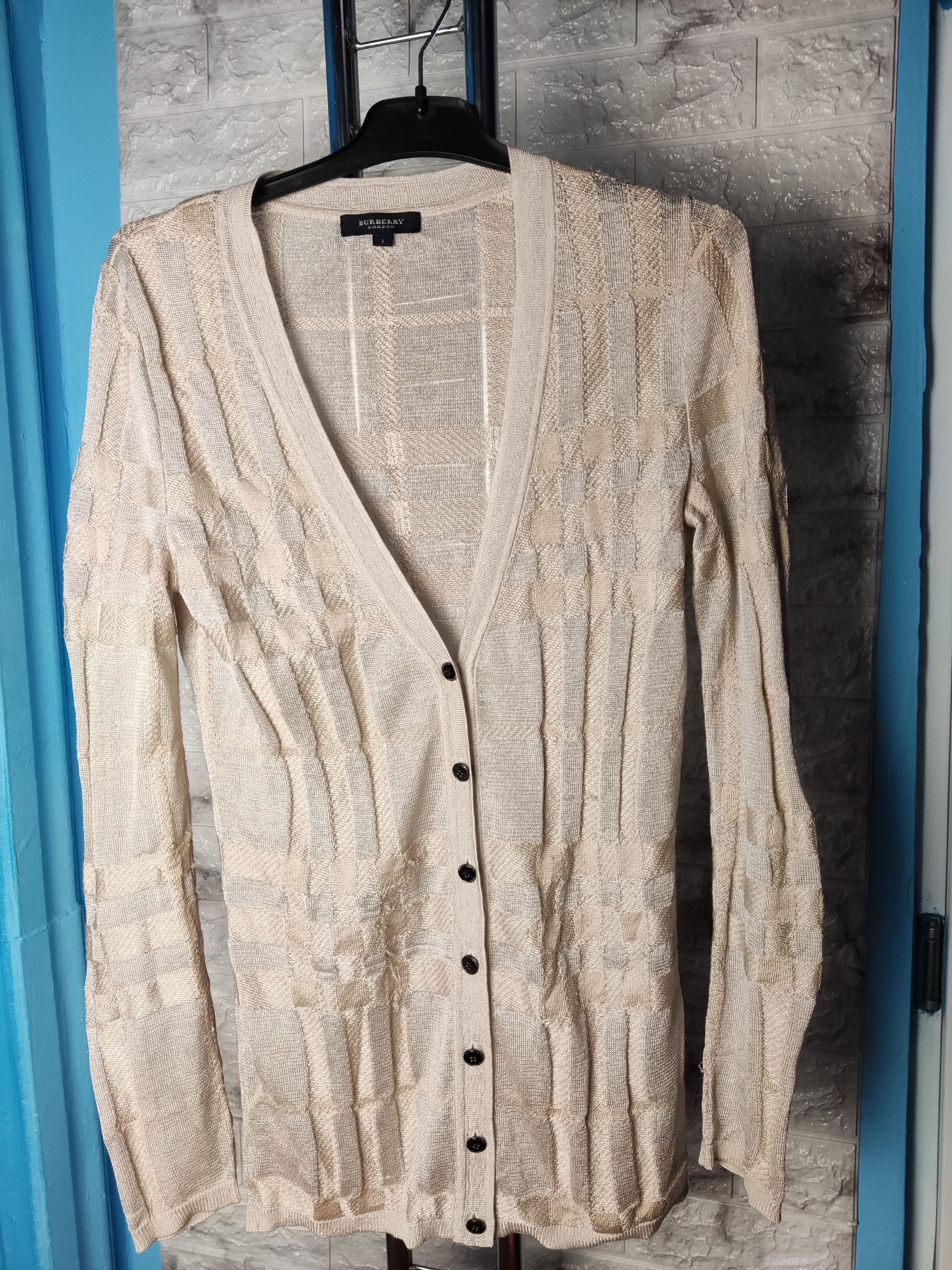 Burberry archive vintage Burberry Japan 90s button knit cardigan top Size S / US 4 / IT 40 - 2 Thumbnail