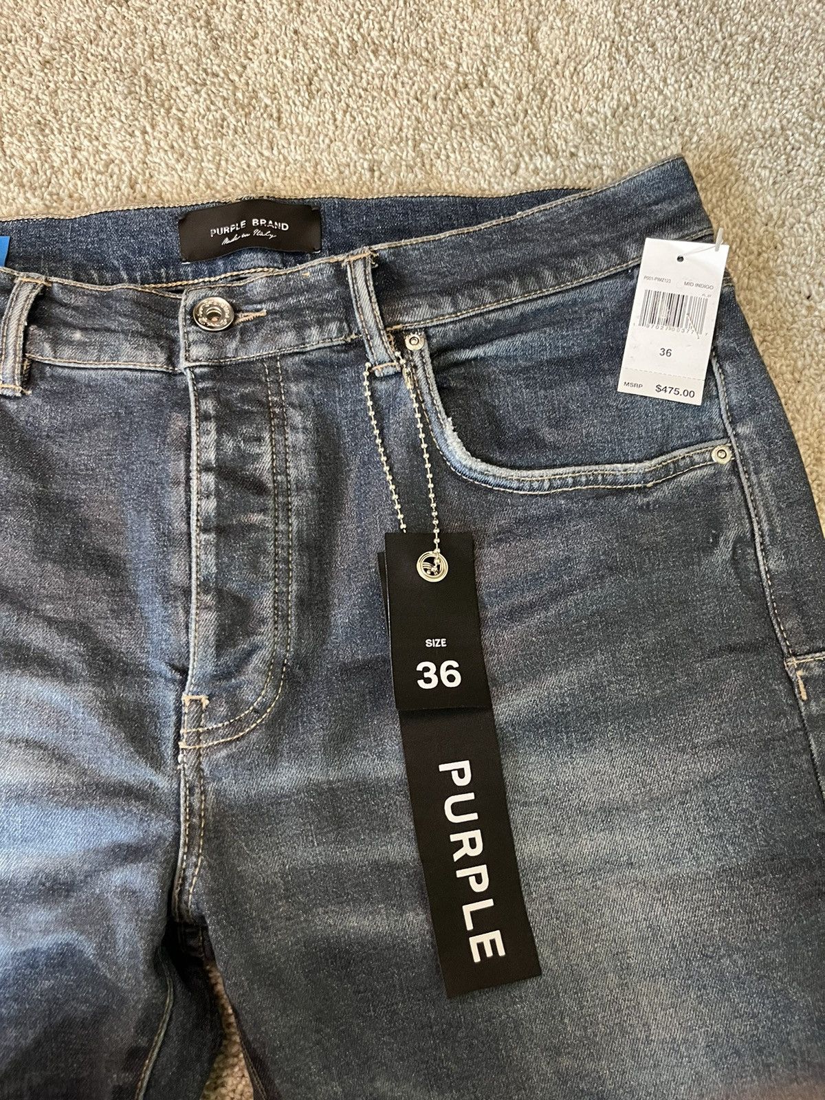 Purple Purple Leather Patch Skinny Jeans Size US 36 / EU 52 - 4 Thumbnail