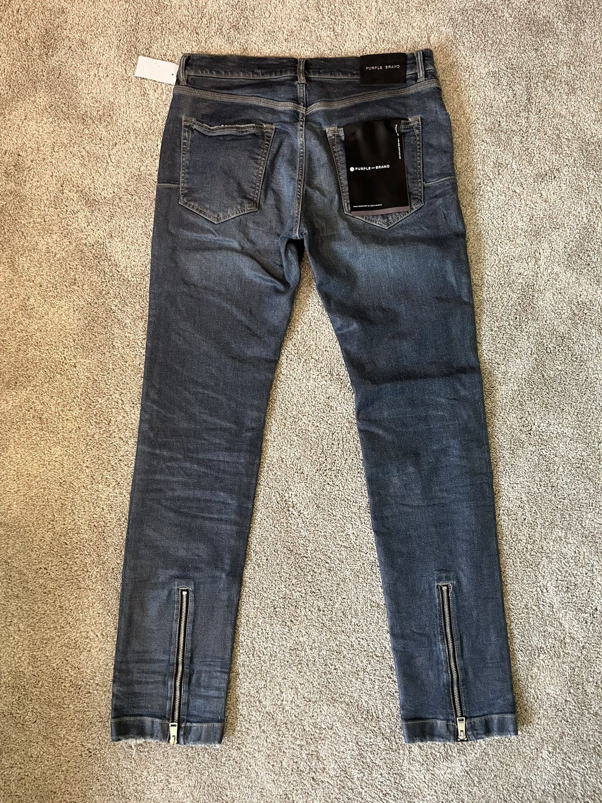 Purple Purple Leather Patch Skinny Jeans Size US 36 / EU 52 - 2 Thumbnail