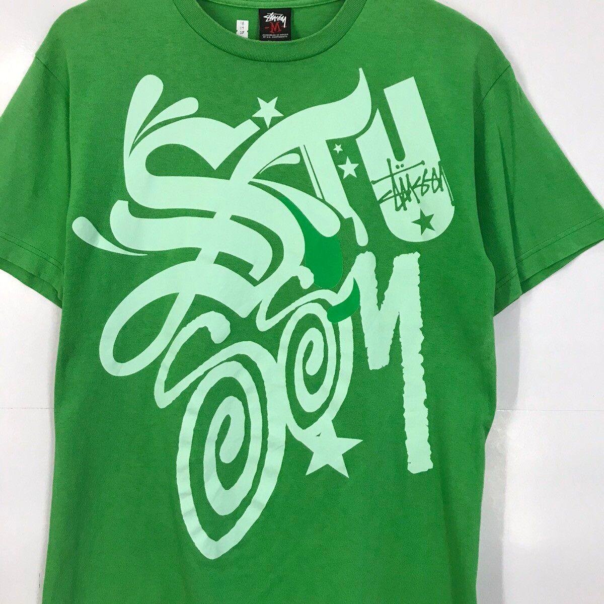 Stussy Vintage Stussy Green Rare Tshirts Size US M / EU 48-50 / 2 - 2 Preview