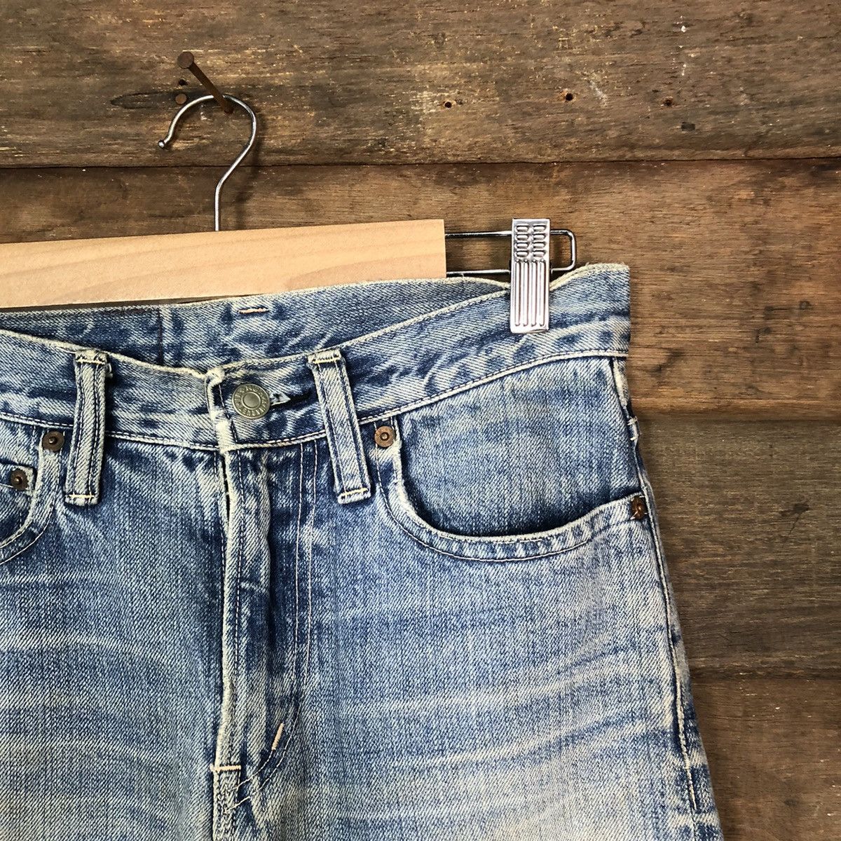 Blue Blue Japan Blue Blue Japan Blue Distressed Denim Pants #5743 Size US 26 / EU 42 - 5 Thumbnail