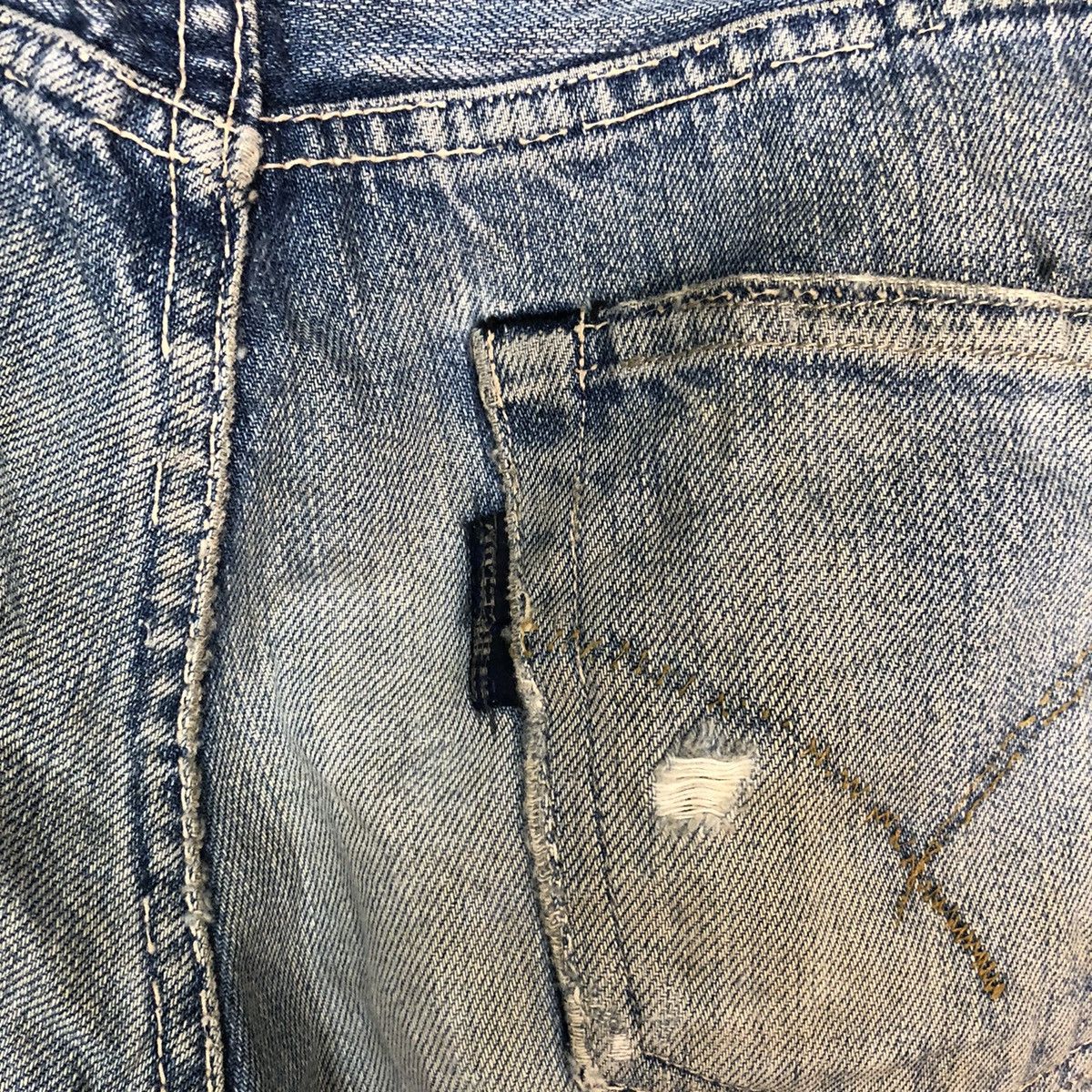 Blue Blue Japan Blue Blue Japan Blue Distressed Denim Pants #5743 Size US 26 / EU 42 - 16 Thumbnail