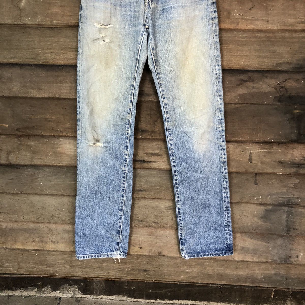 Blue Blue Japan Blue Blue Japan Blue Distressed Denim Pants #5743 Size US 26 / EU 42 - 3 Thumbnail
