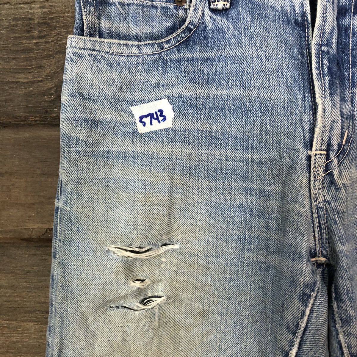 Blue Blue Japan Blue Blue Japan Blue Distressed Denim Pants #5743 Size US 26 / EU 42 - 8 Thumbnail