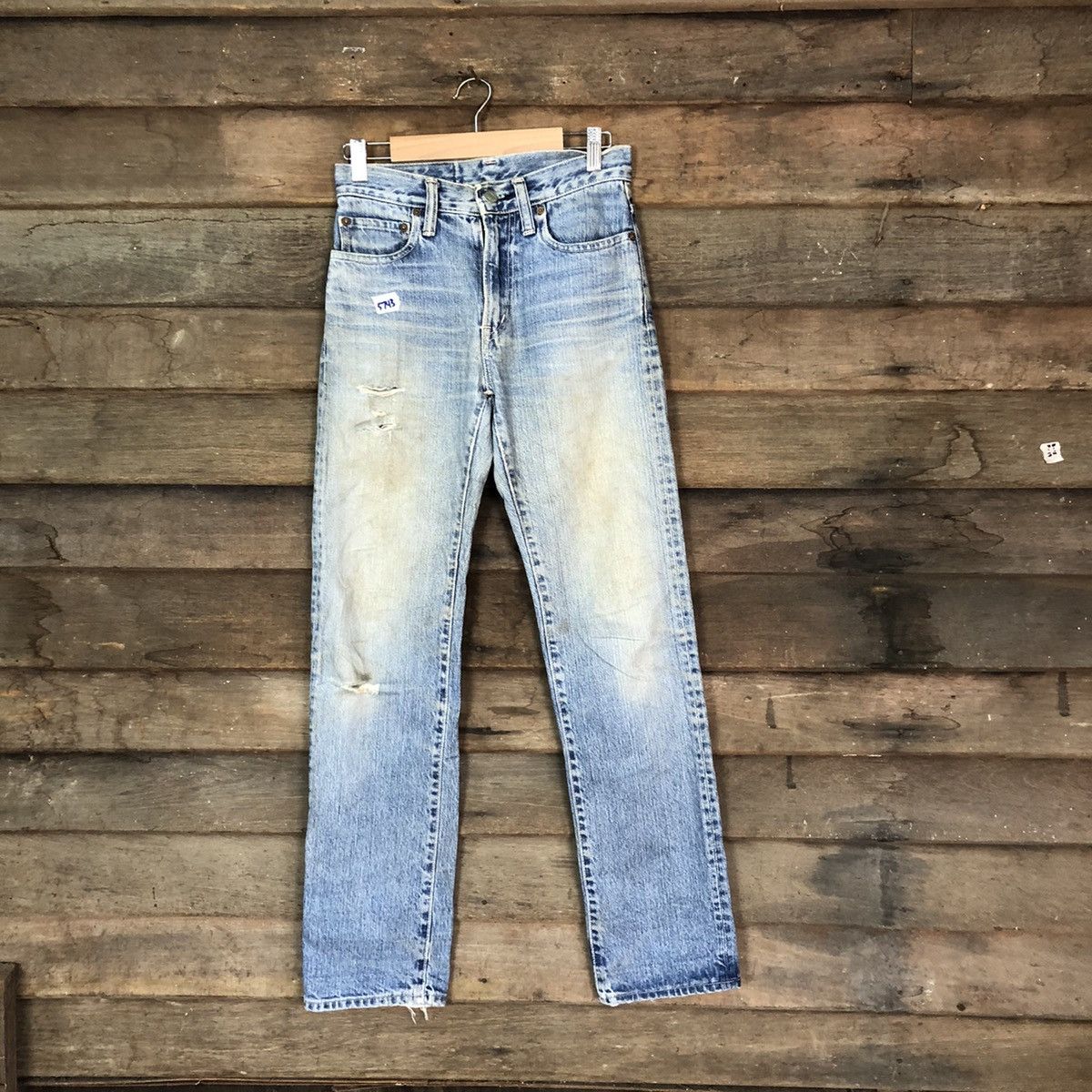 Blue Blue Japan Blue Blue Japan Blue Distressed Denim Pants #5743 Size US 26 / EU 42 - 1 Thumbnail