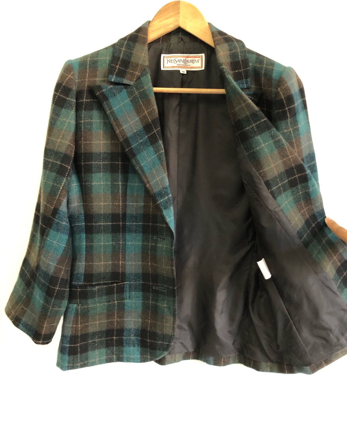 Yves Saint Laurent 🔥Yves Saint Laurent Checkered Blazer Coat Size S / US 4 / IT 40 - 5 Thumbnail