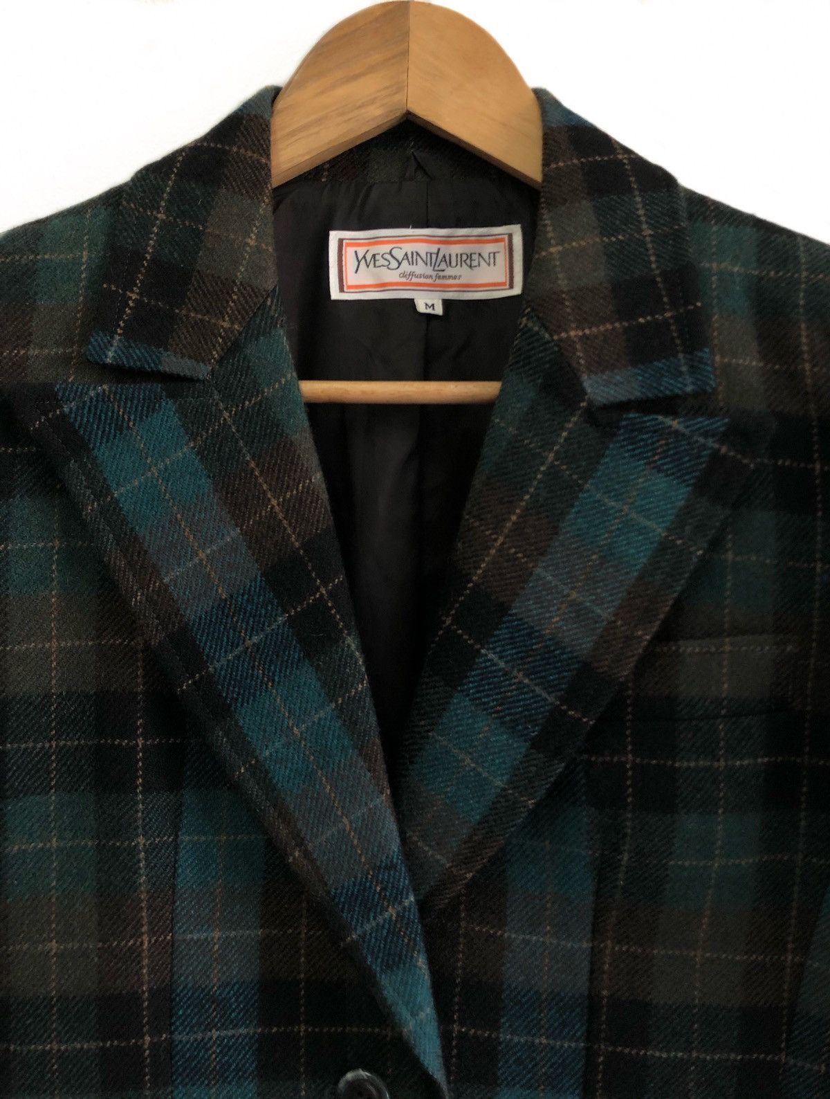 Yves Saint Laurent 🔥Yves Saint Laurent Checkered Blazer Coat Size S / US 4 / IT 40 - 4 Thumbnail