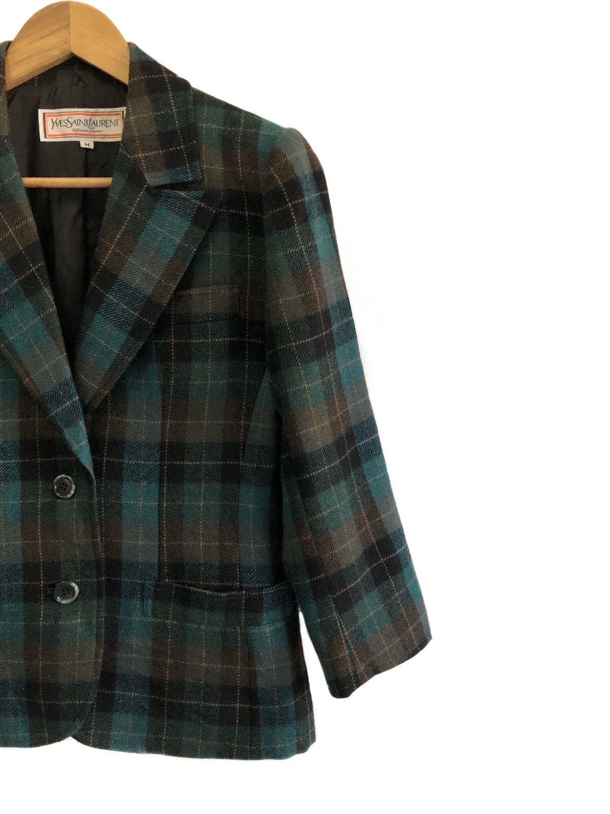 Yves Saint Laurent 🔥Yves Saint Laurent Checkered Blazer Coat Size S / US 4 / IT 40 - 3 Thumbnail