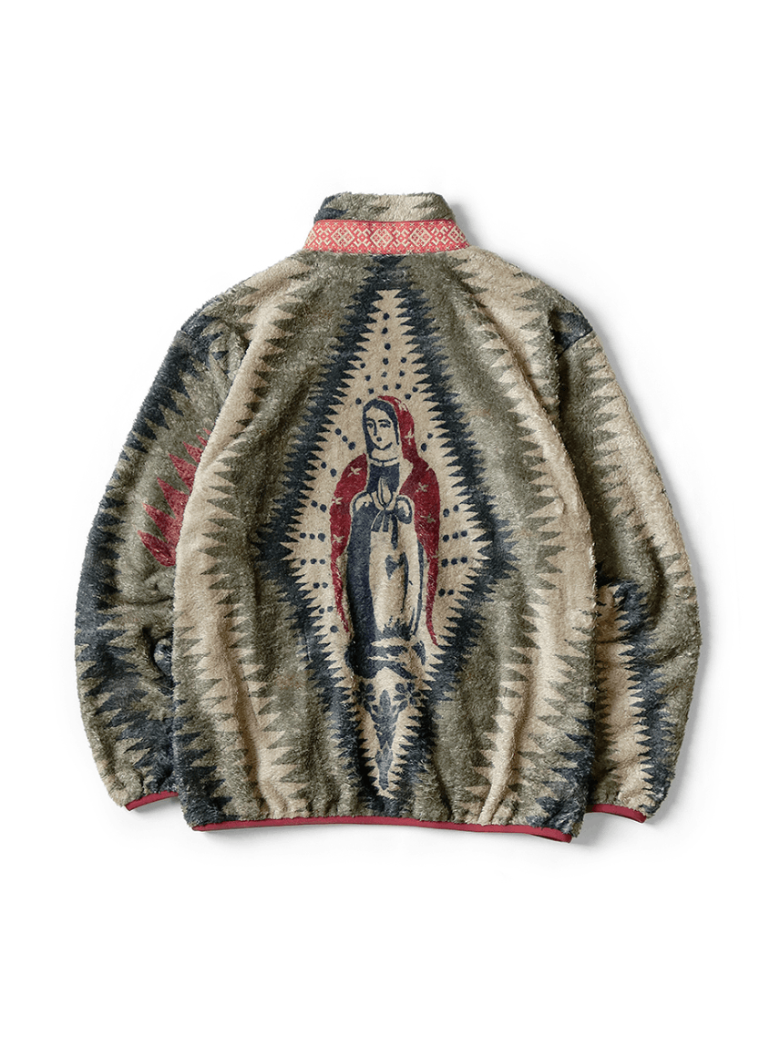 KAPITAL Thunder Pattern fleece ZIP UP (Virgin Maria)
