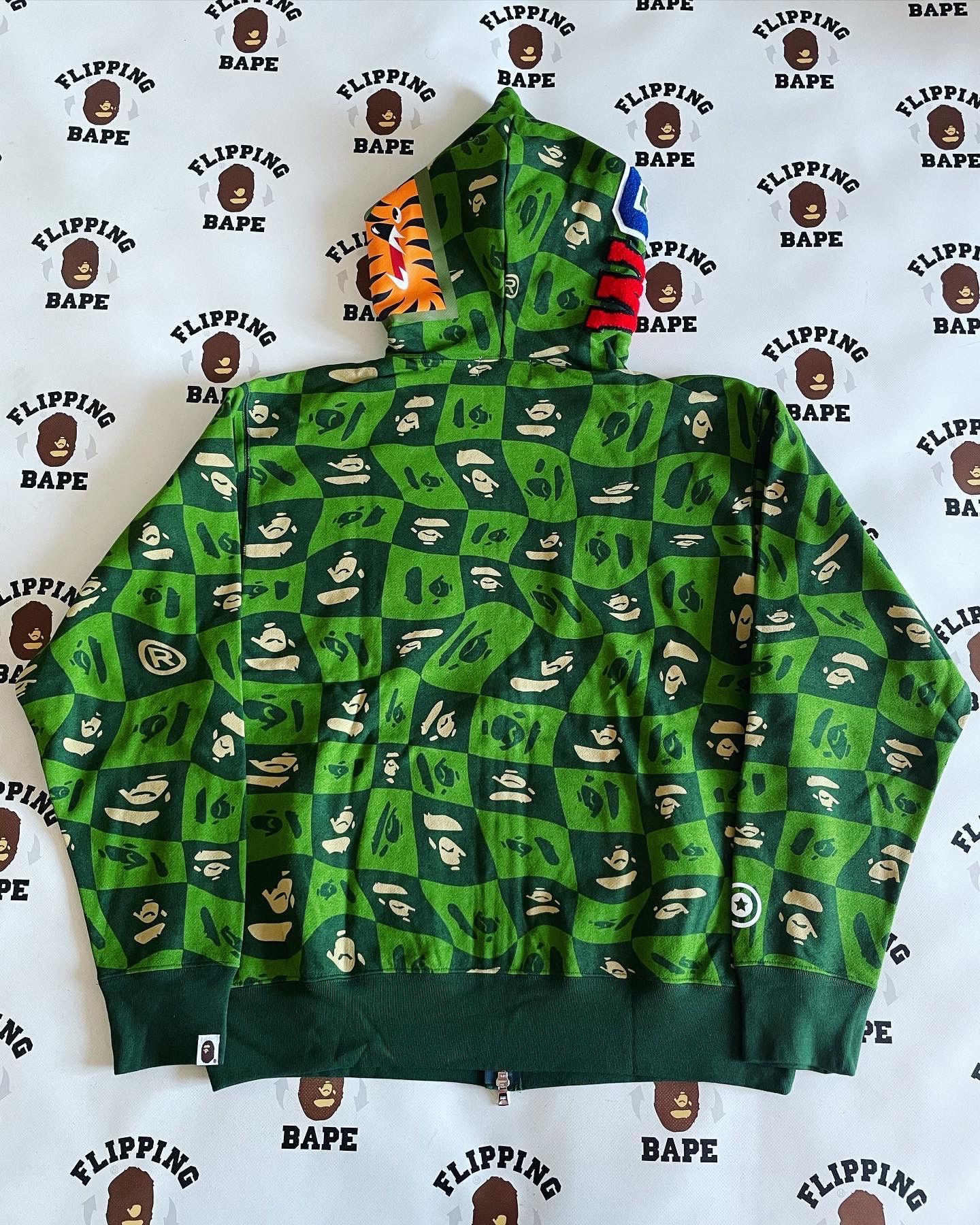 Bape BAPE DISTORTION SHARK RELAXED FIT FULL ZIP HOODIE | Grailed