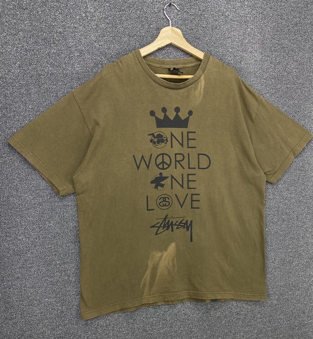 Stussy Vintage Stussy One World One Love SpeellOut Tees T Shirts Size US XXL / EU 58 / 5 - 2 Thumbnail