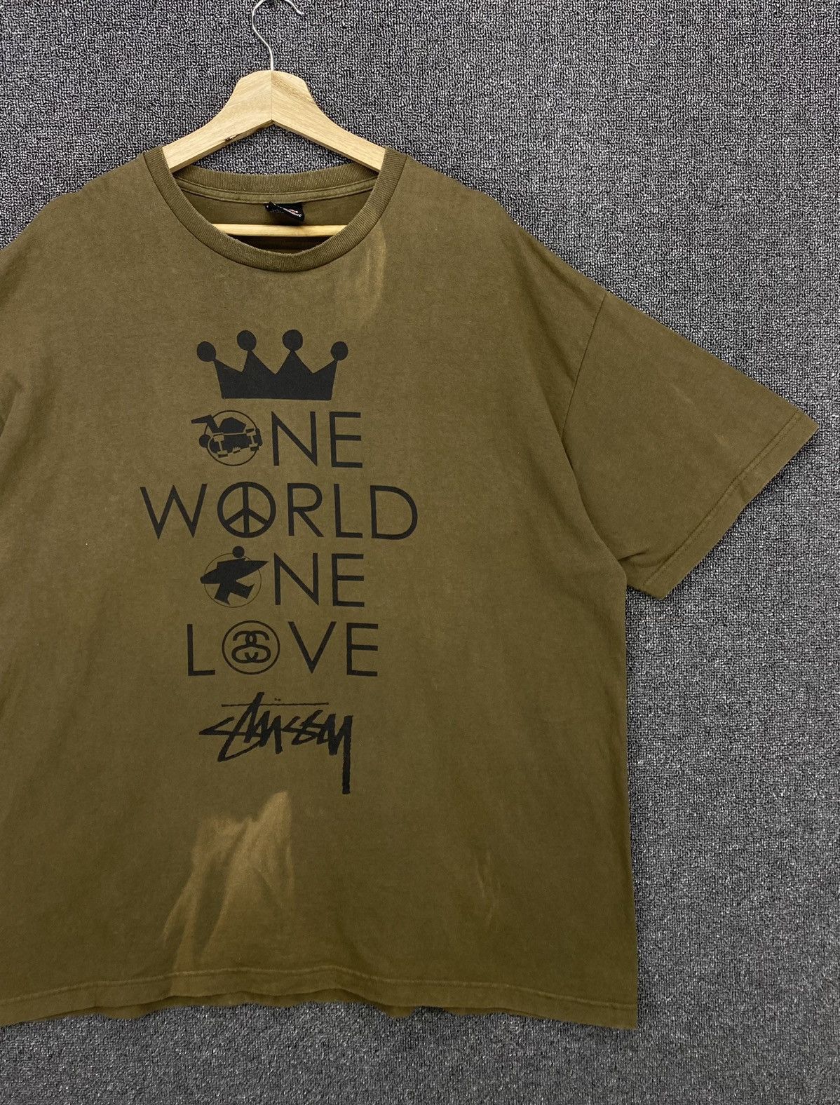 Stussy Vintage Stussy One World One Love SpeellOut Tees T Shirts Size US XXL / EU 58 / 5 - 4 Thumbnail