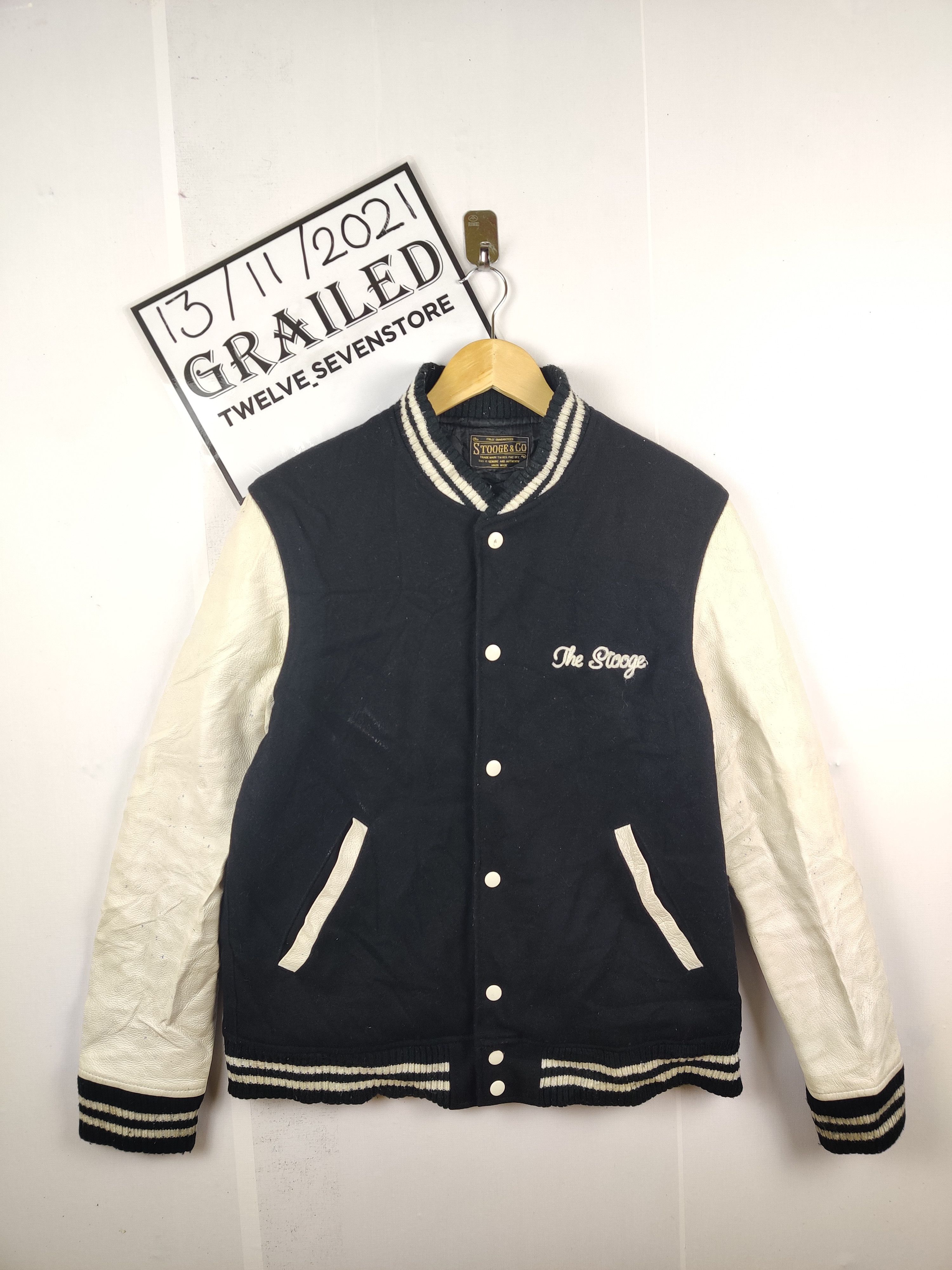 Japanese Brand Vintage Stooge & Co Embroidery Varsity Leather Jacket Size US L / EU 52-54 / 3 - 1 Thumbnail