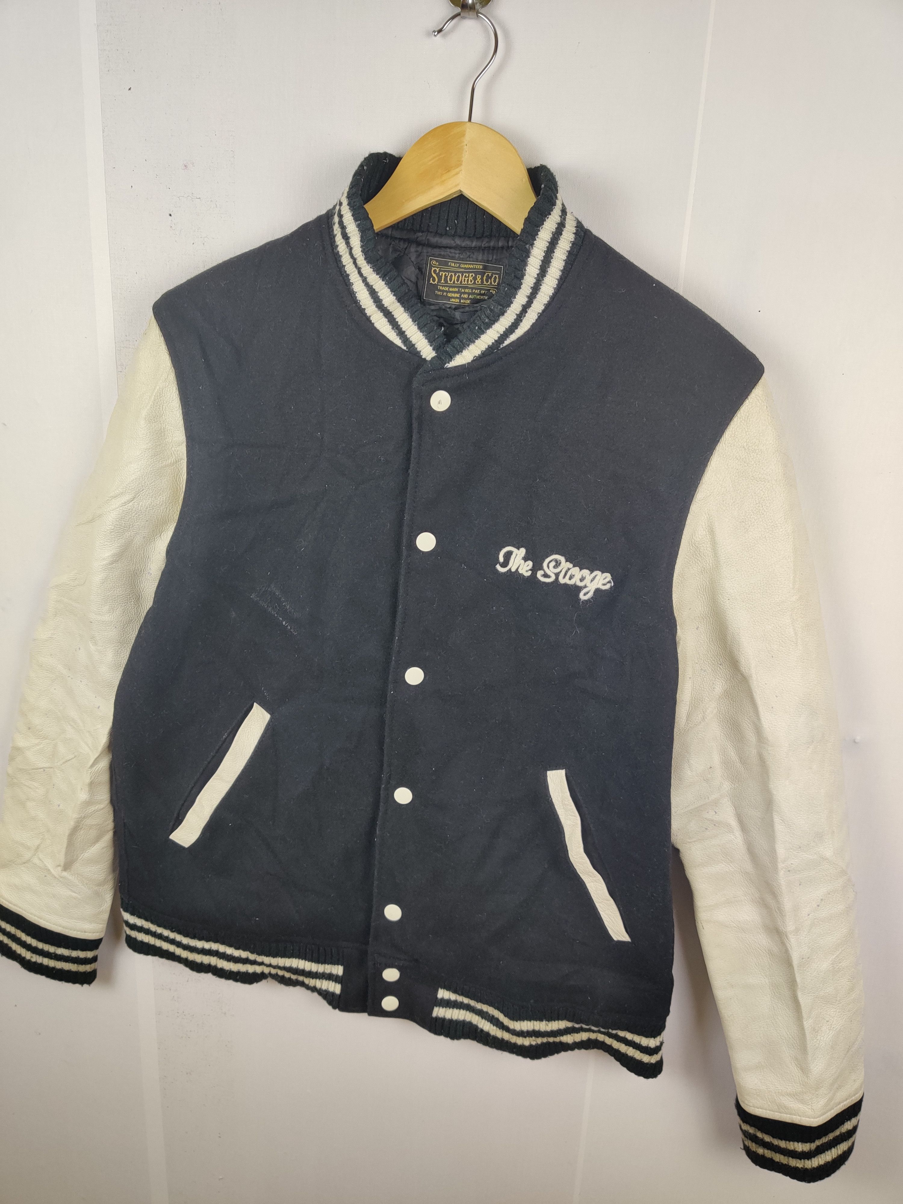 Japanese Brand Vintage Stooge & Co Embroidery Varsity Leather Jacket Size US L / EU 52-54 / 3 - 2 Thumbnail