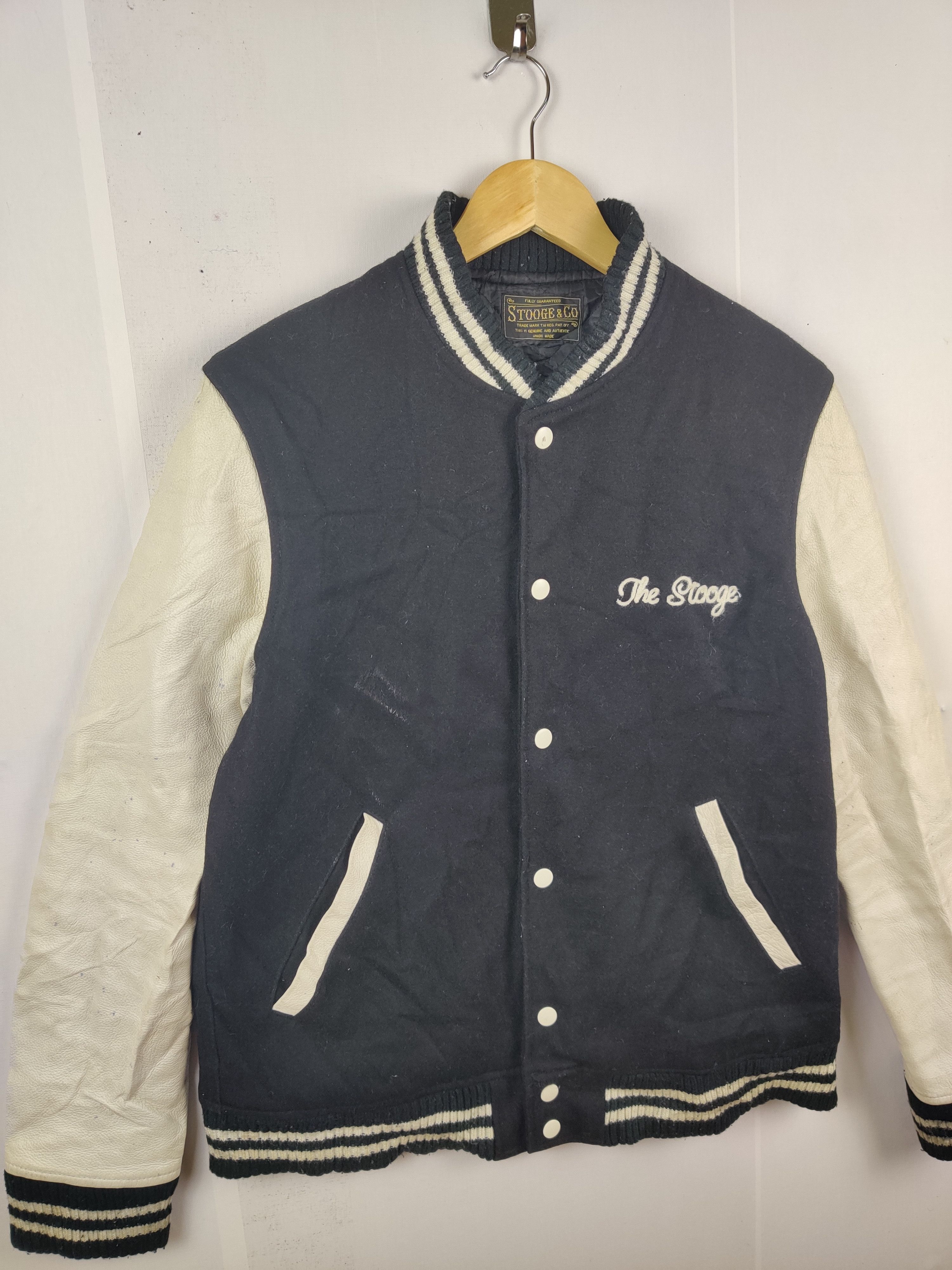 Japanese Brand Vintage Stooge & Co Embroidery Varsity Leather Jacket Size US L / EU 52-54 / 3 - 5 Thumbnail