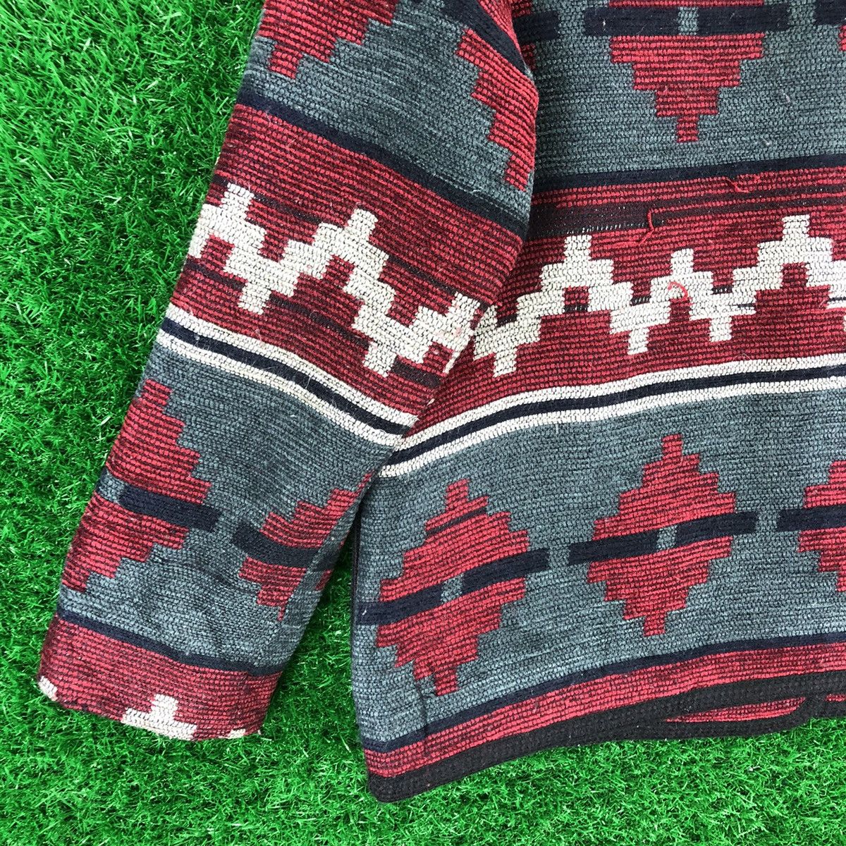 Japanese Brand × Vintage Vintage 90's Navajo Striped Jacket Round Collar by Gamza Size M / US 6-8 / IT 42-44 - 6 Thumbnail