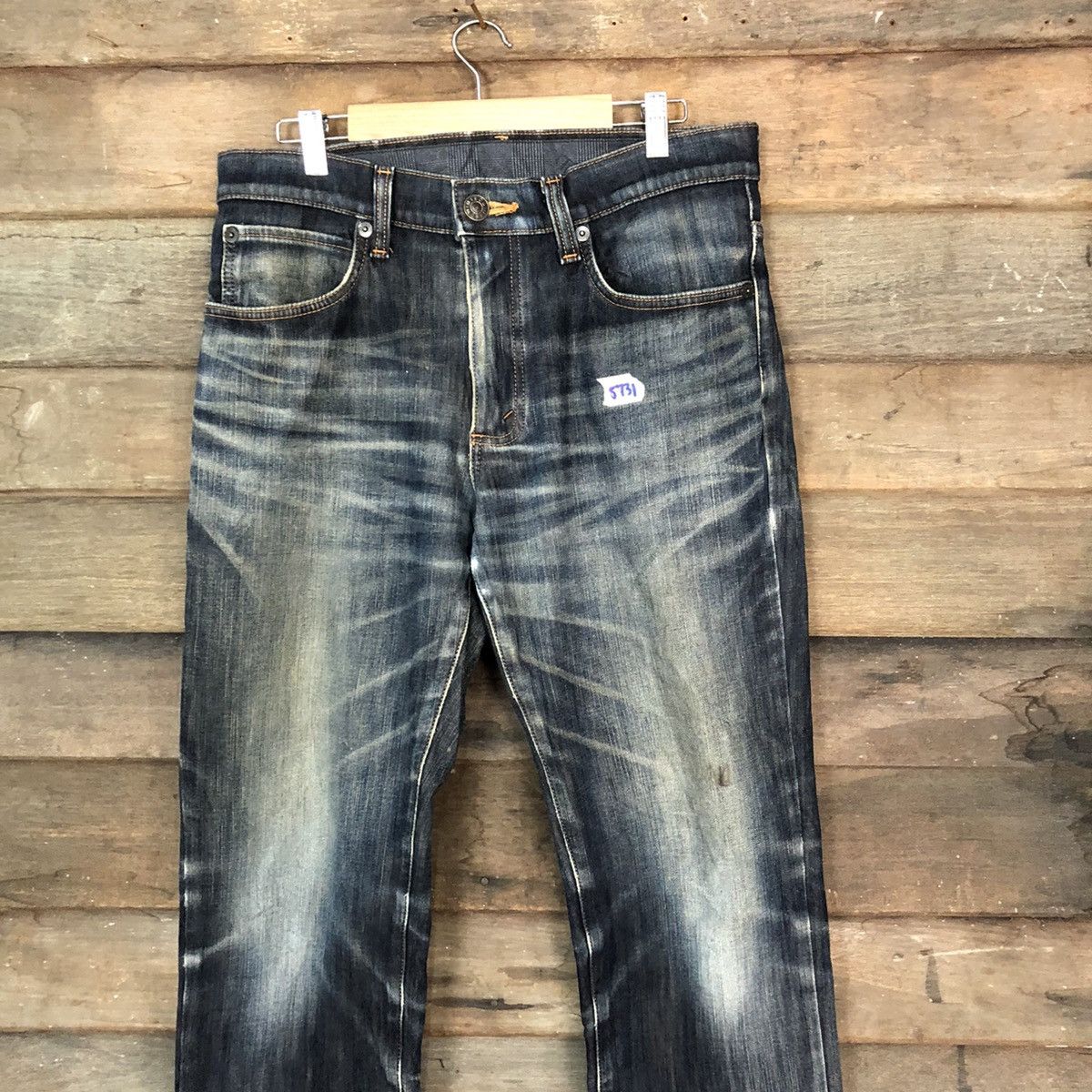 Edwin Edwin Black faded Distressed Denim jeans Pants #5731 Size US 31 - 2 Thumbnail