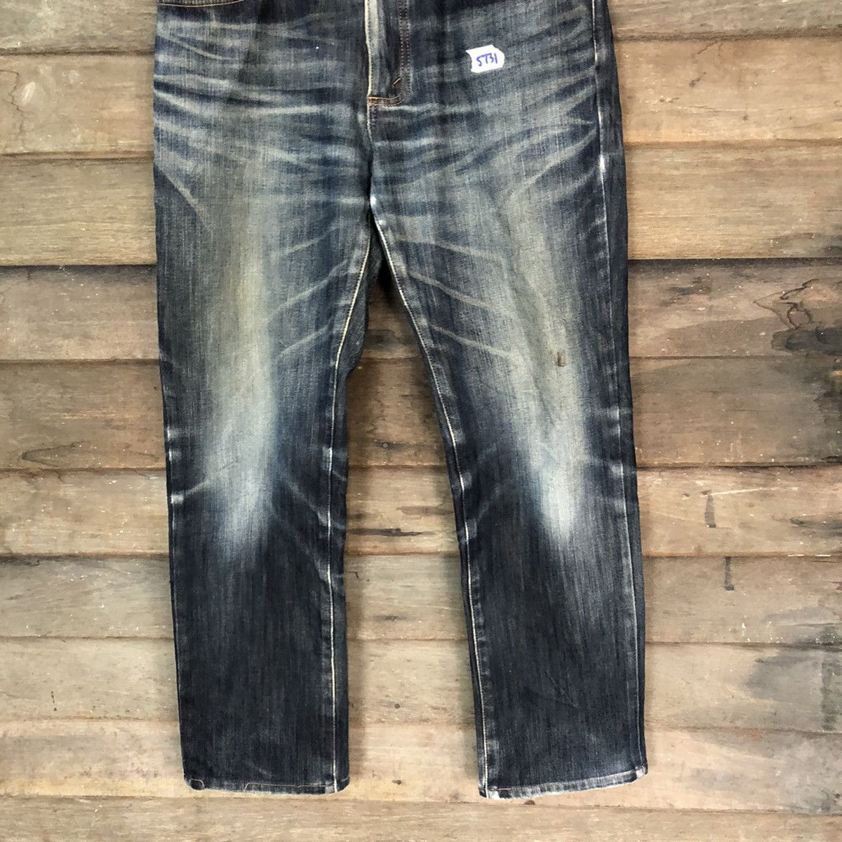 Edwin Edwin Black faded Distressed Denim jeans Pants #5731 Size US 31 - 3 Thumbnail