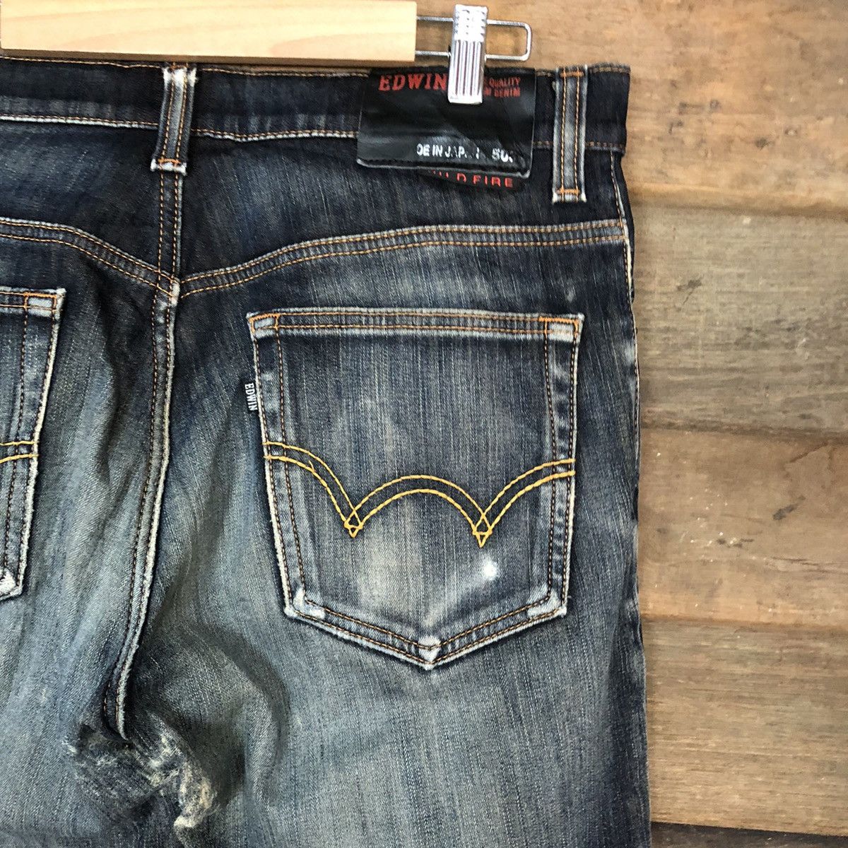 Edwin Edwin Black faded Distressed Denim jeans Pants #5731 Size US 31 - 13 Thumbnail