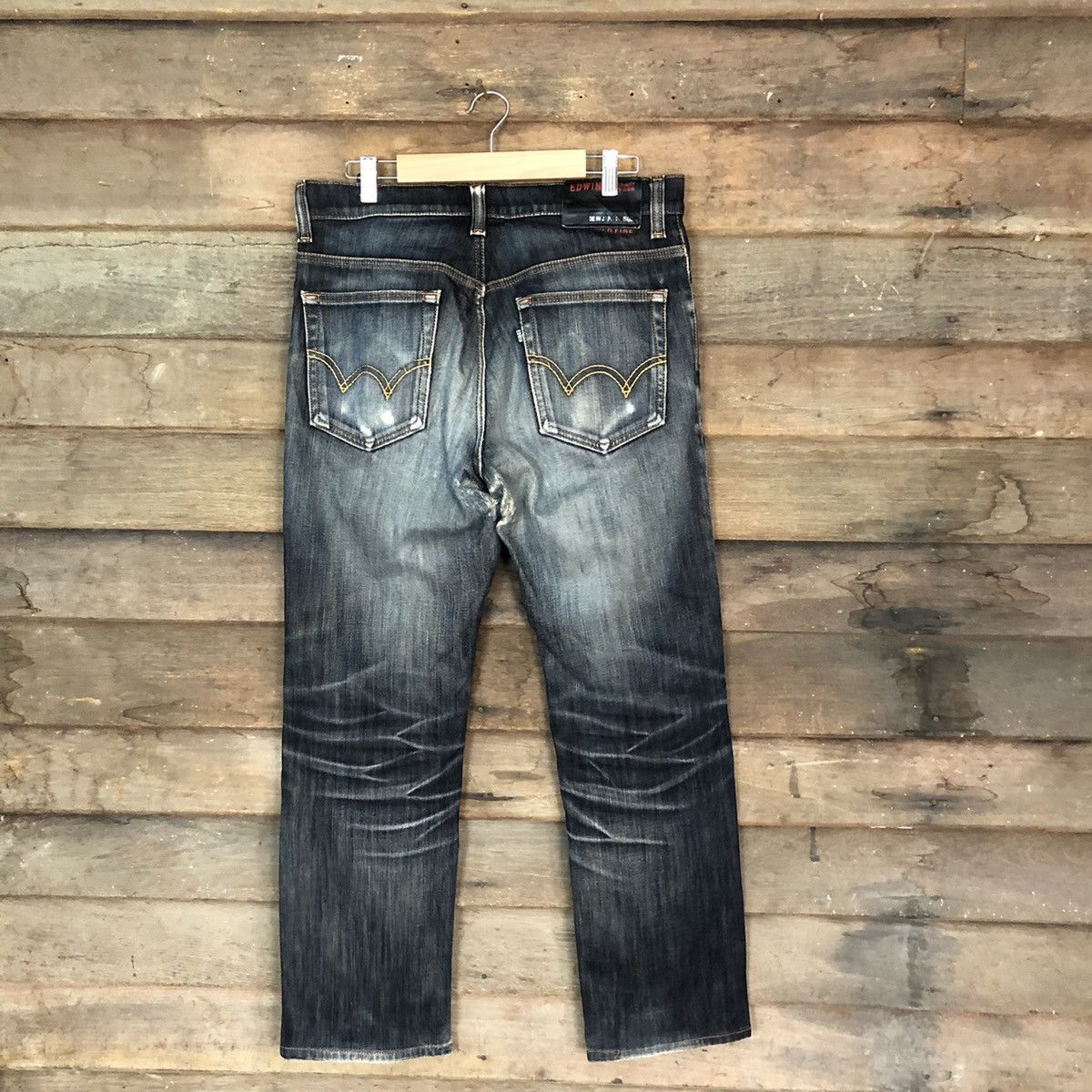Edwin Edwin Black faded Distressed Denim jeans Pants #5731 Size US 31 - 9 Thumbnail