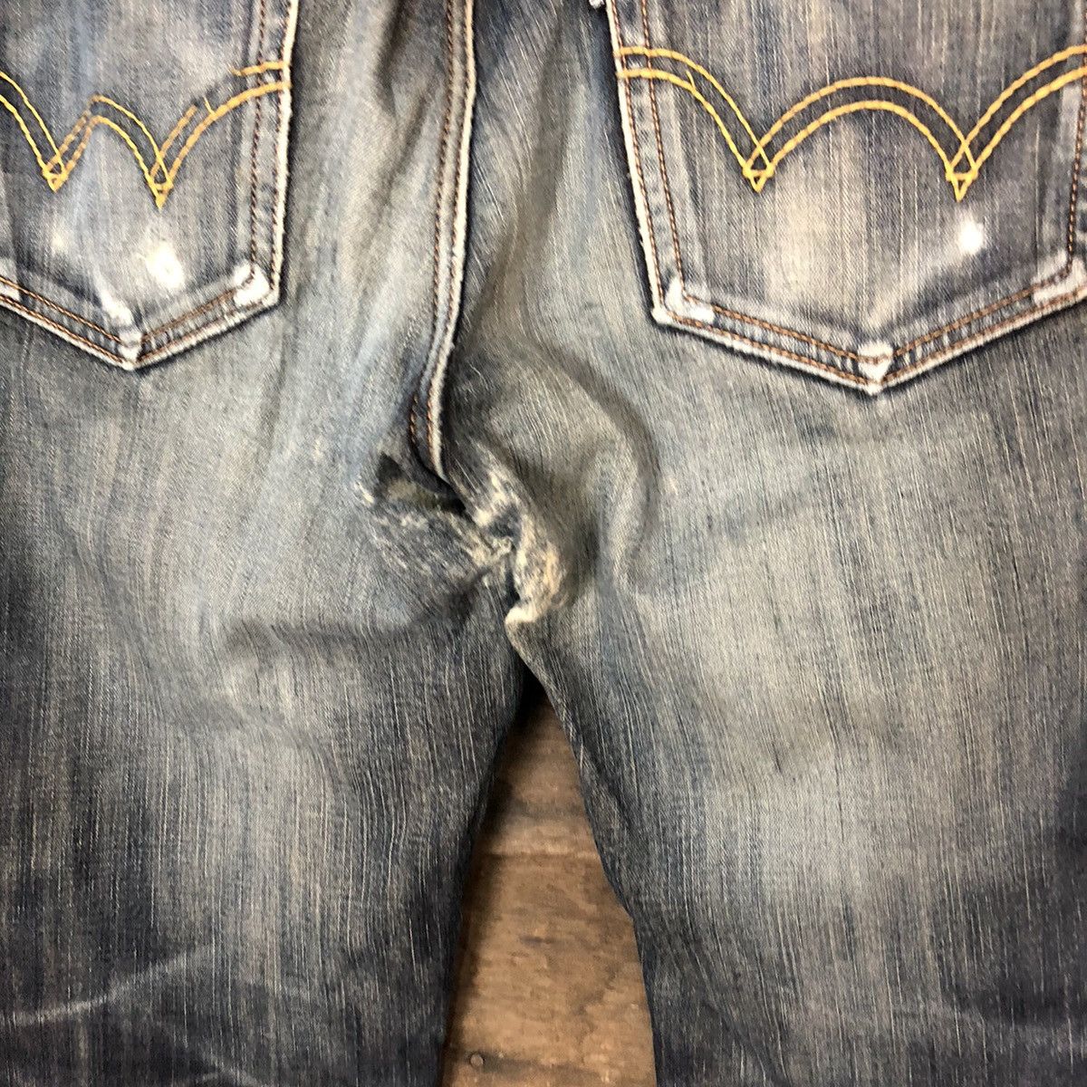Edwin Edwin Black faded Distressed Denim jeans Pants #5731 Size US 31 - 14 Thumbnail