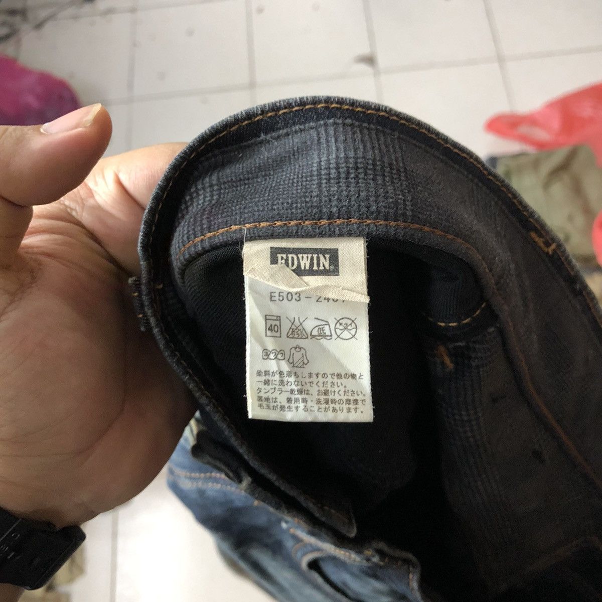 Edwin Edwin Black faded Distressed Denim jeans Pants #5731 Size US 31 - 16 Thumbnail