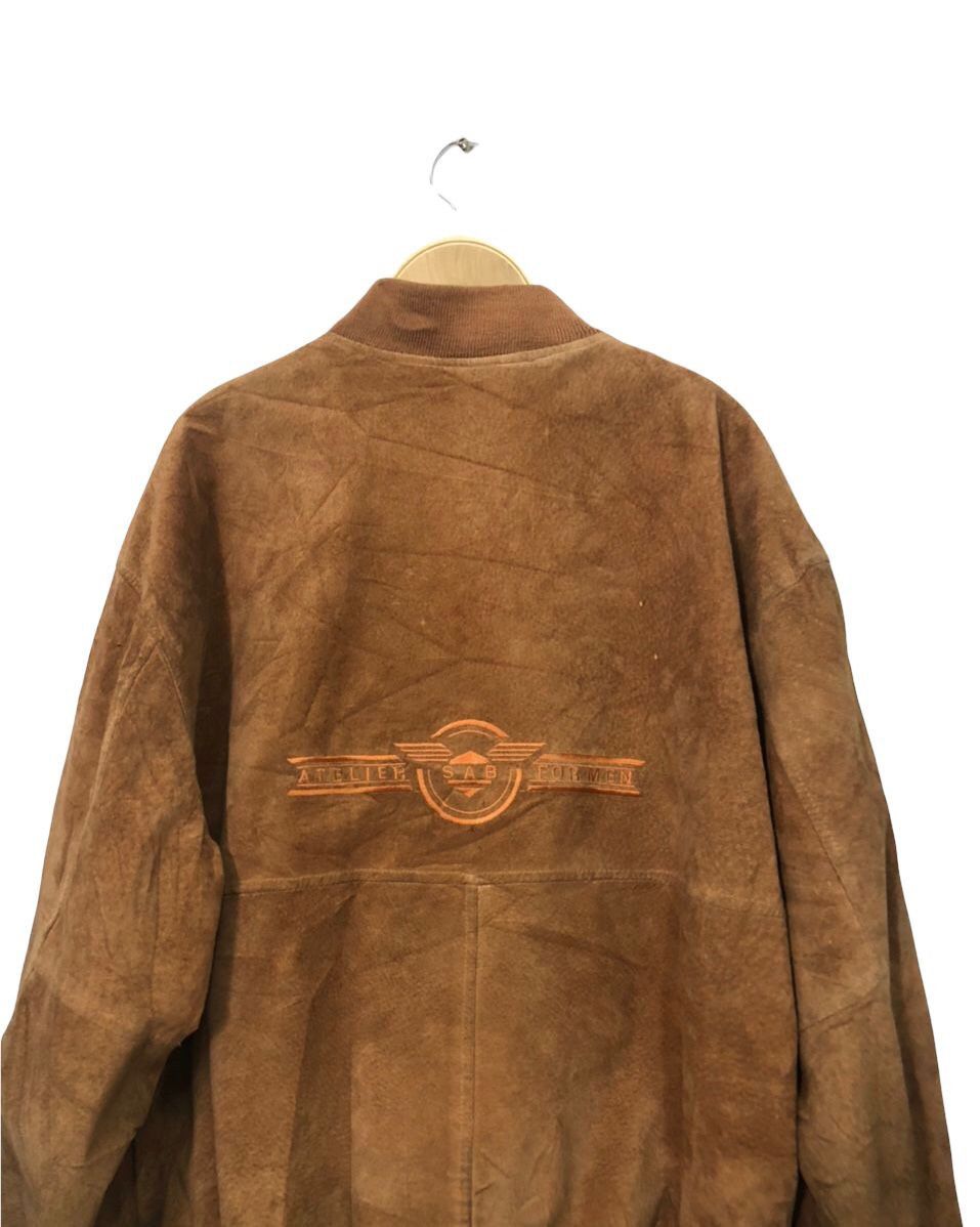 Japanese Brand × Vintage Vtg Atelier Sab Embroidery Big Logo Zipper Up Leather Jacket Size US L / EU 52-54 / 3 - 9 Thumbnail