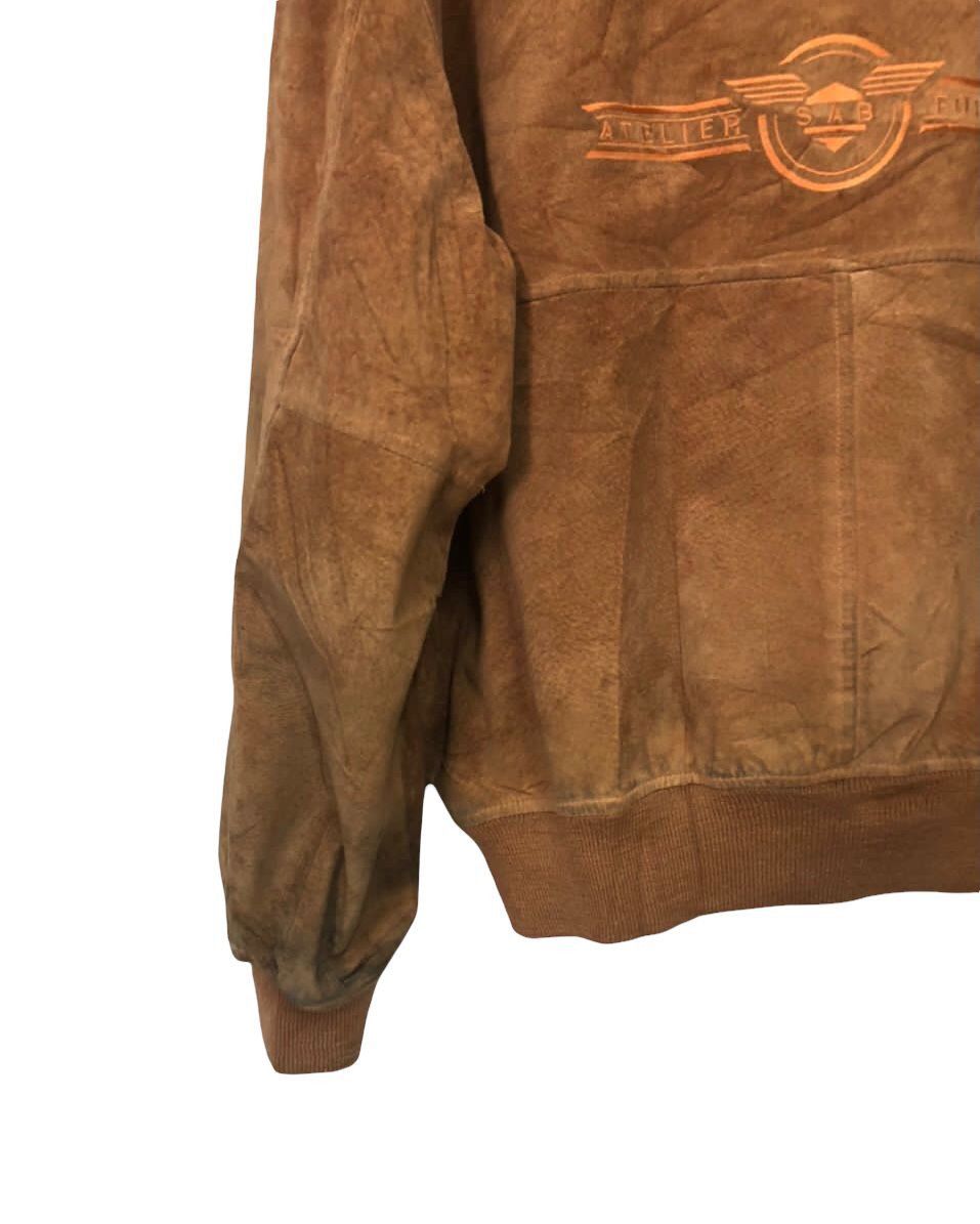 Japanese Brand × Vintage Vtg Atelier Sab Embroidery Big Logo Zipper Up Leather Jacket Size US L / EU 52-54 / 3 - 8 Thumbnail