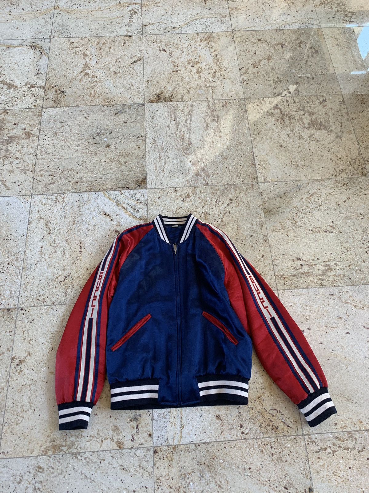 Gucci Logo Trim Acetate Bomber Jacket Size US M / EU 48-50 / 2 - 12 Thumbnail
