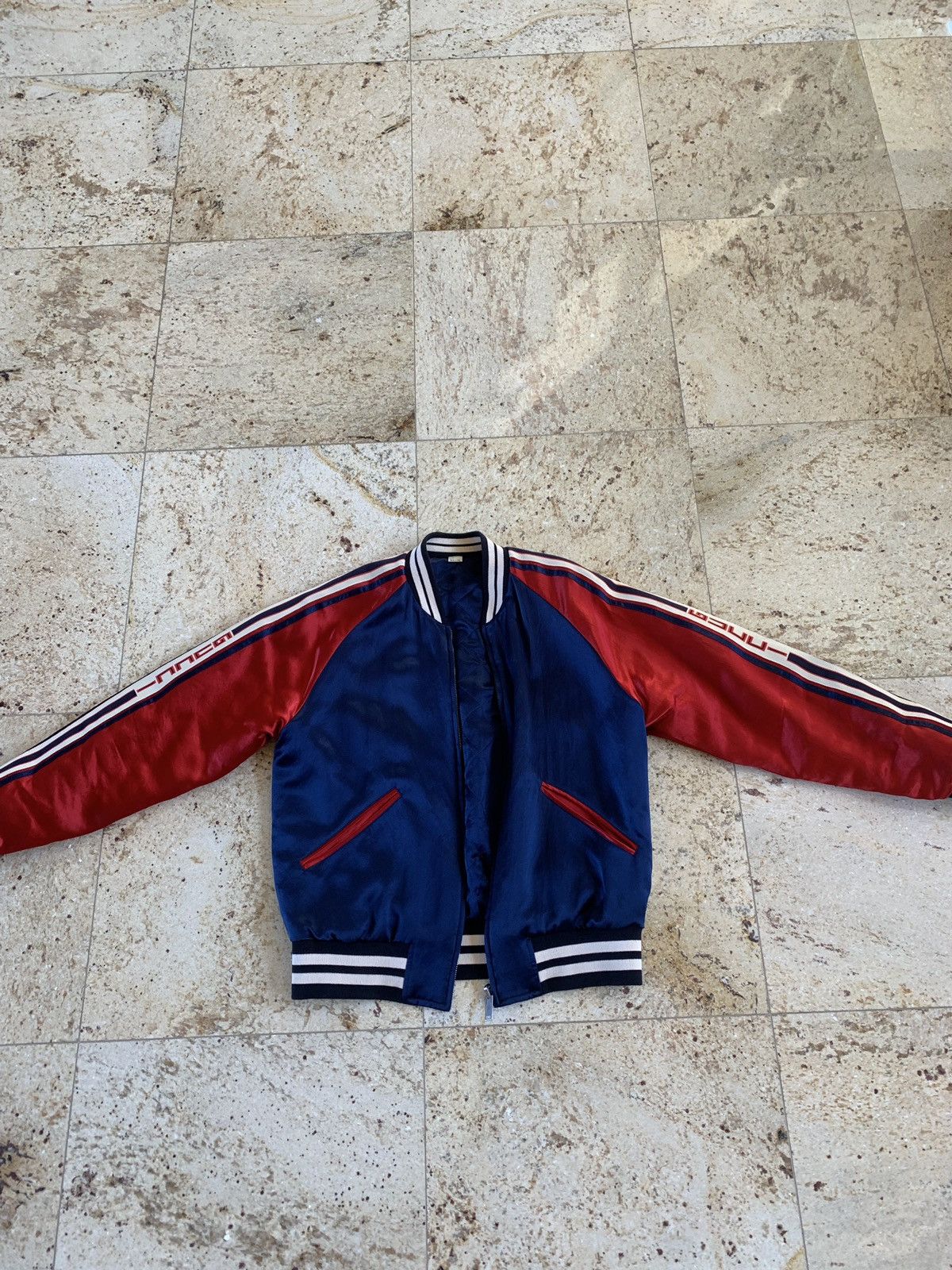 Gucci Logo Trim Acetate Bomber Jacket Size US M / EU 48-50 / 2 - 2 Thumbnail