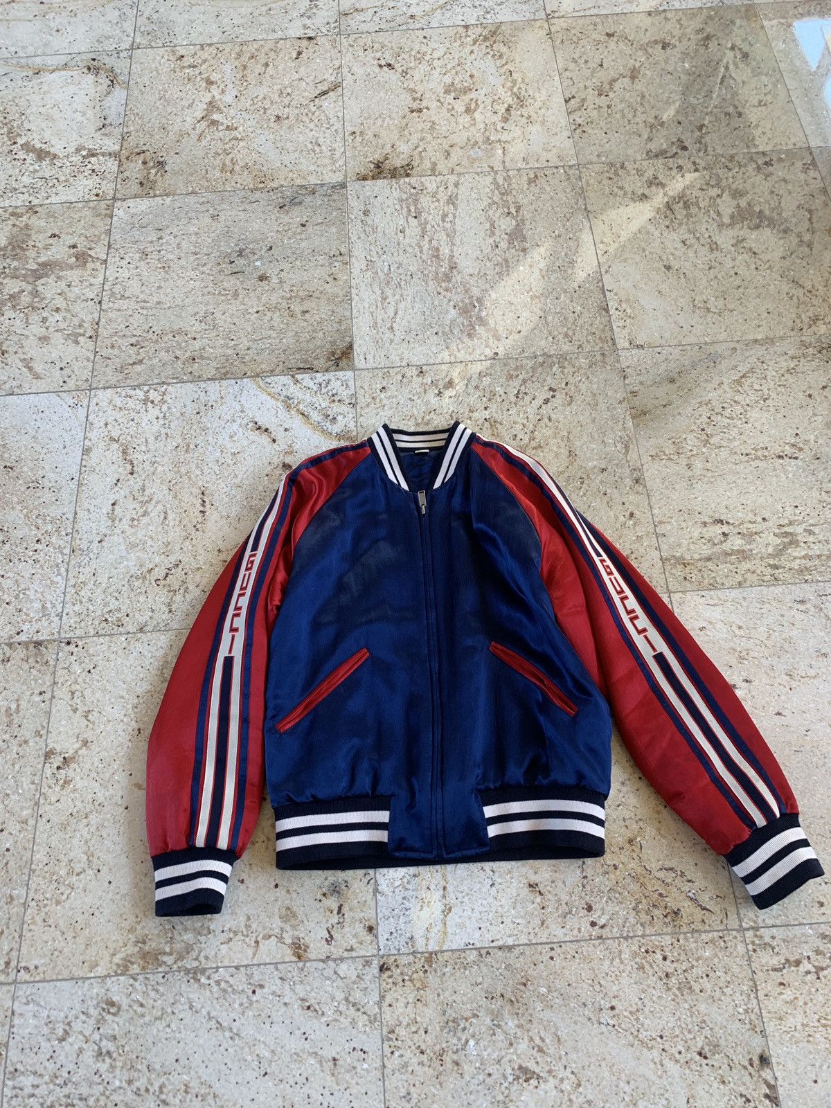 Gucci Logo Trim Acetate Bomber Jacket Size US M / EU 48-50 / 2 - 3 Thumbnail