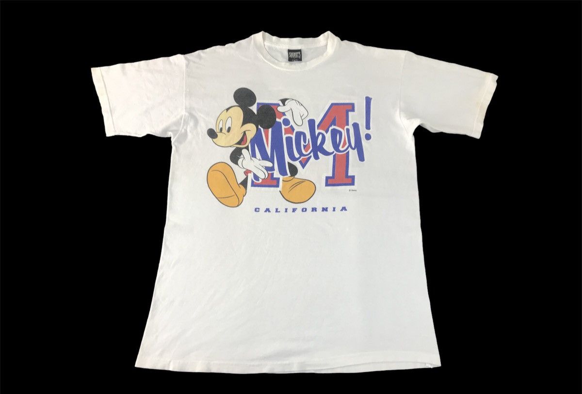 Disney × Mickey Mouse × Vintage Disney Mickey Mouse Mirror Printed Logo Tee Made In Usa Size US XL / EU 56 / 4 - 1 Thumbnail