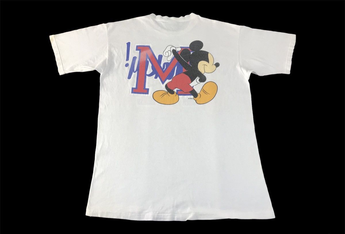 Disney × Mickey Mouse × Vintage Disney Mickey Mouse Mirror Printed Logo Tee Made In Usa Size US XL / EU 56 / 4 - 2 Thumbnail