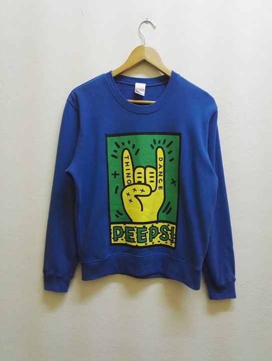 image of Vintage Japan Sweatshit Peepsi Nice Logo Dance Thing (C30) in Blue, Men's (Size Small)