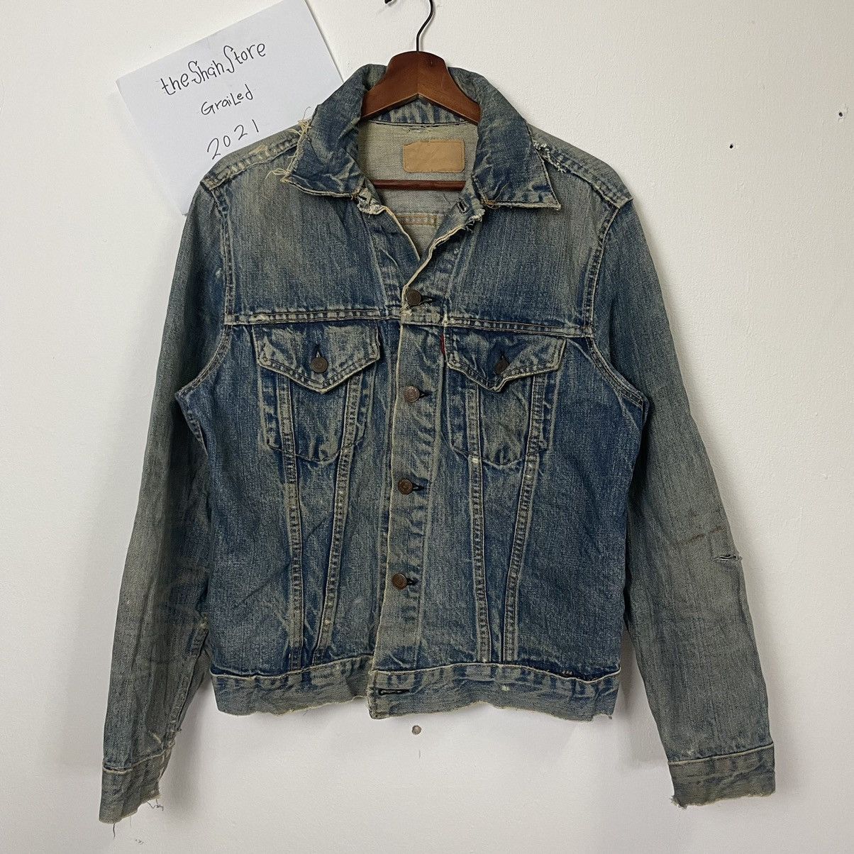 Levi's Rare‼️Vintage 90s Levis Big E Destressed Denim Jacket Size US M / EU 48-50 / 2 - 1 Thumbnail