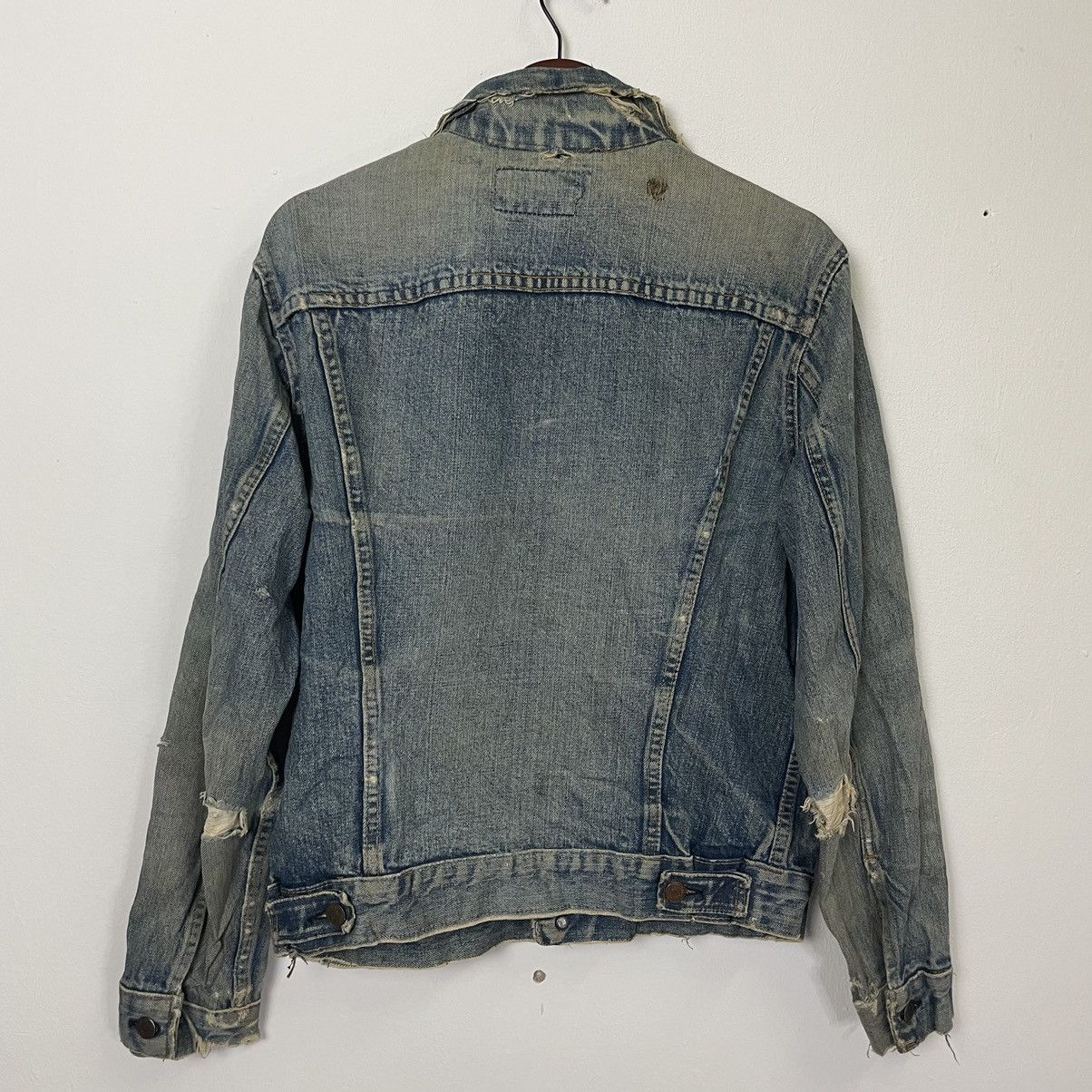 Levi's Rare‼️Vintage 90s Levis Big E Destressed Denim Jacket Size US M / EU 48-50 / 2 - 9 Thumbnail