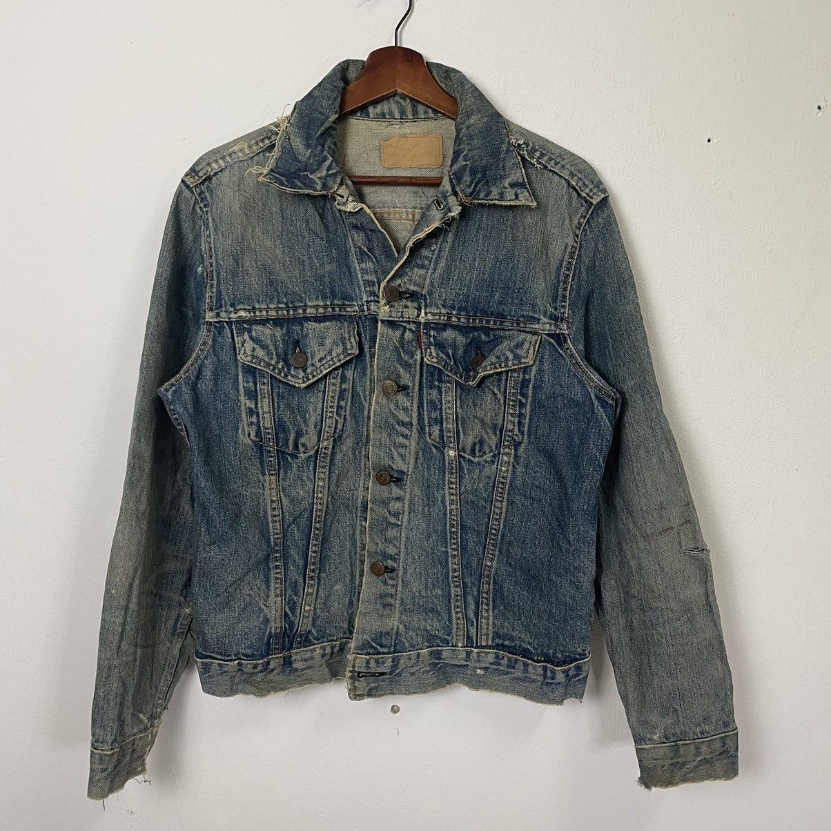 Levi's Rare‼️Vintage 90s Levis Big E Destressed Denim Jacket Size US M / EU 48-50 / 2 - 2 Thumbnail