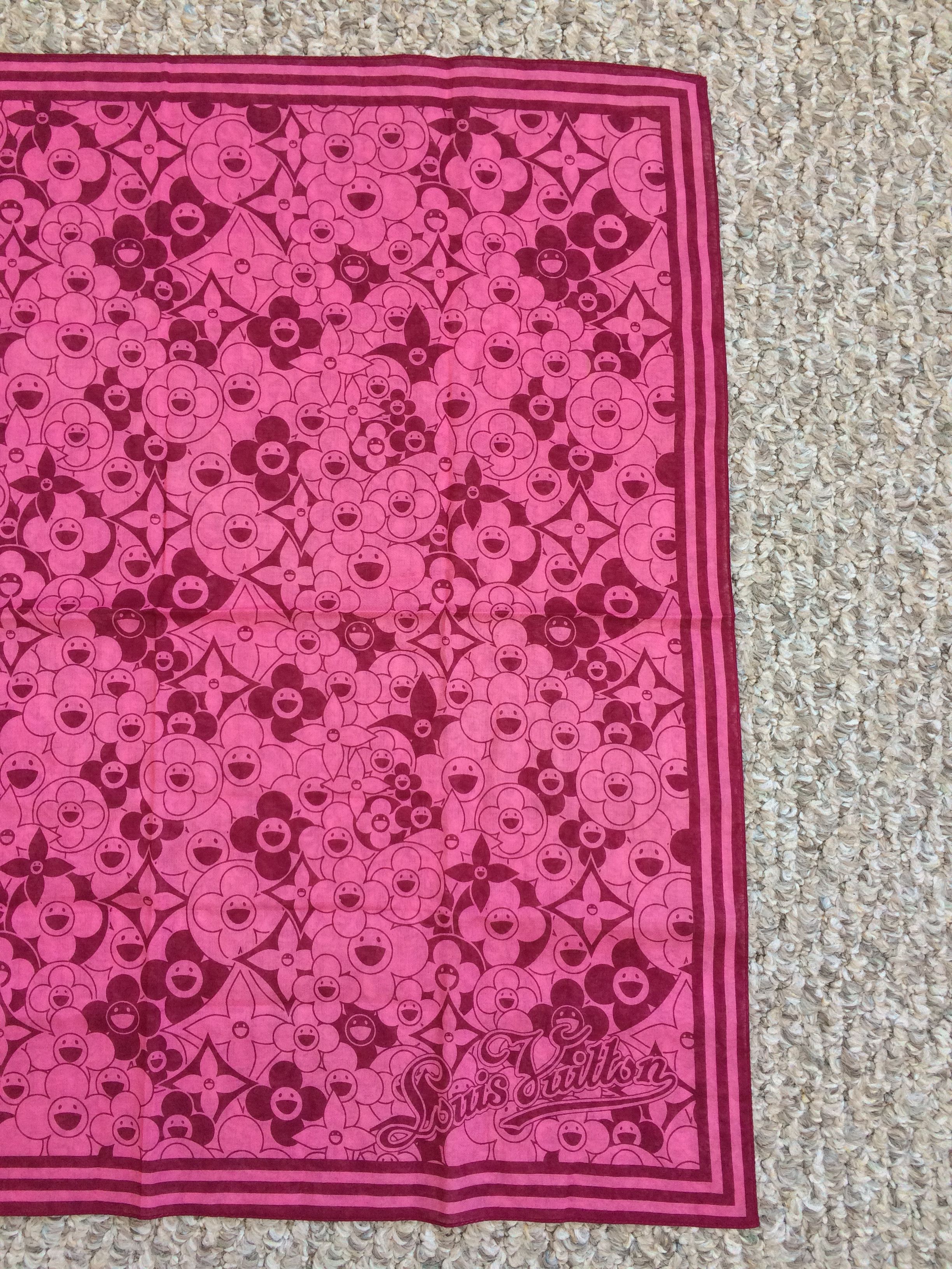 Louis Vuitton × Takashi Murakami Louis Vuitton x Murakami Cosmic Blossom Monogram Scarf Size ONE SIZE - 3 Thumbnail